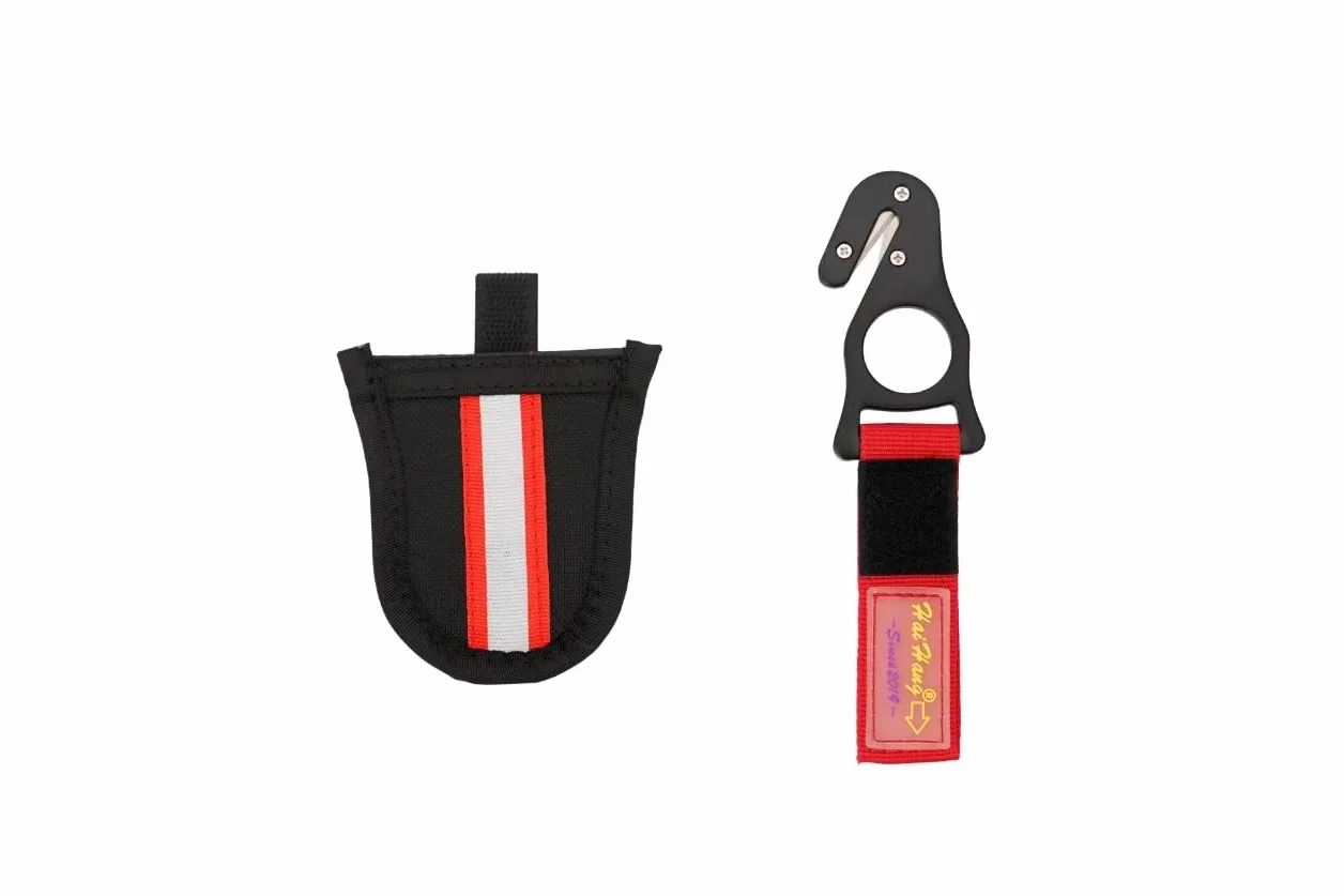 Haihong Kitesurfing Harness Hook Safety Knife with Pocket SK14 Black/Red