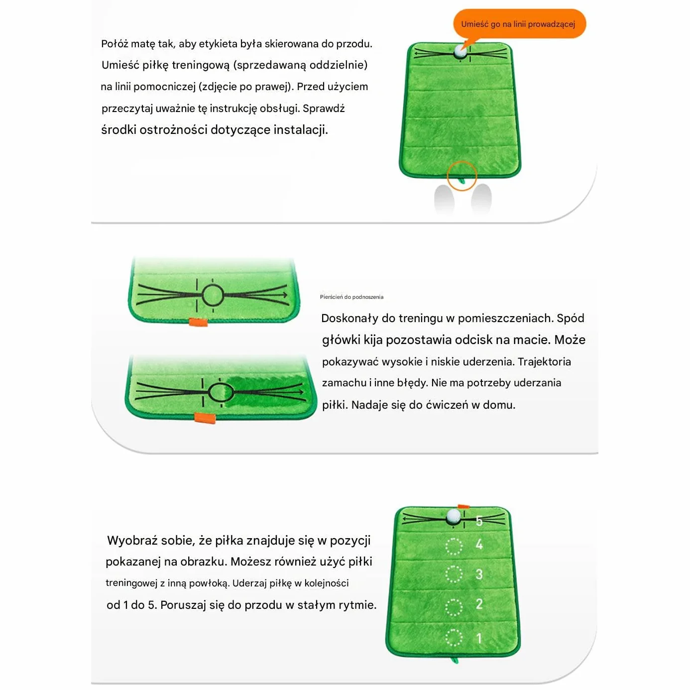 Golf Divot Mat Swing Training Set 19.69x13.78in Turf Hitting Pad Visual Feedback Portable Non-Slip