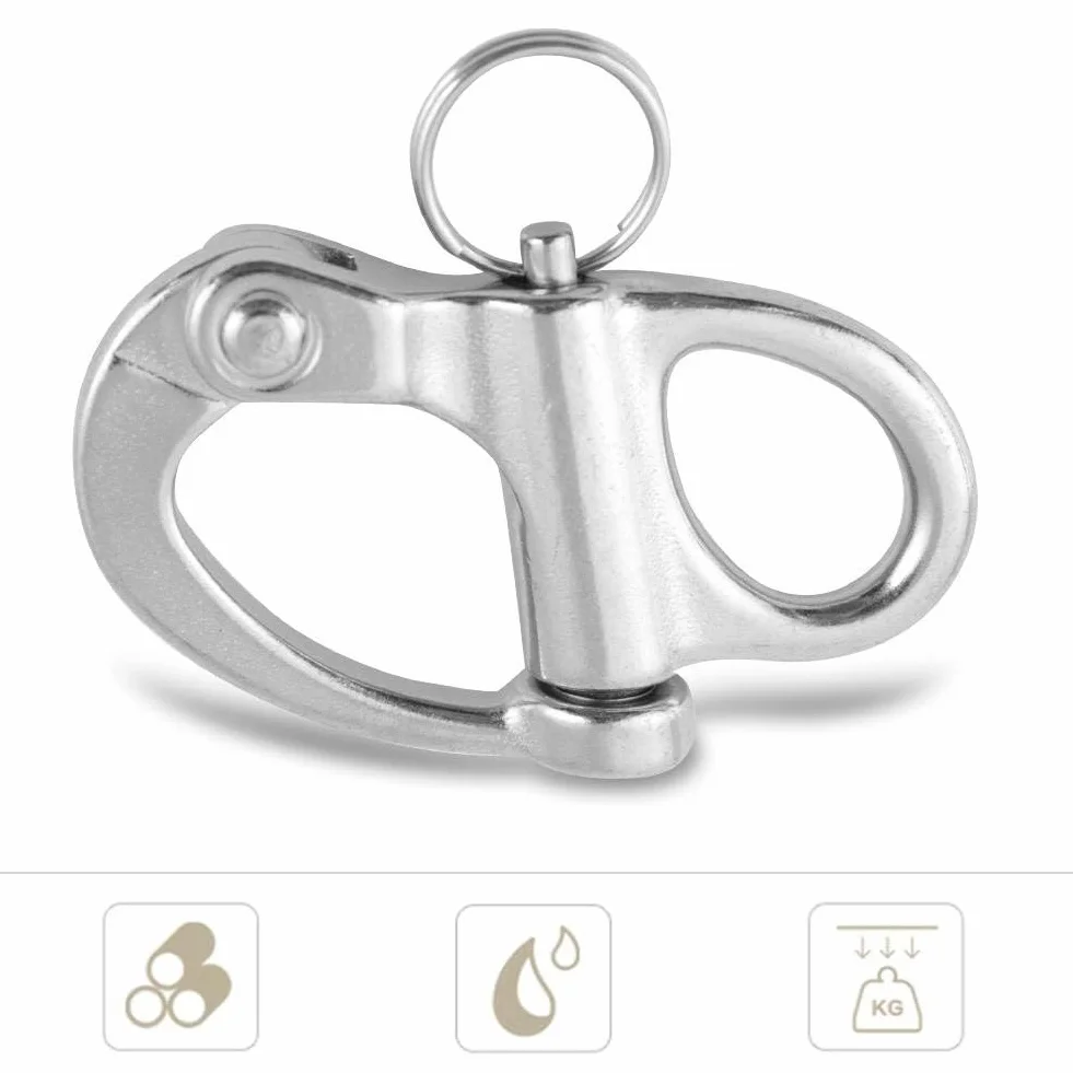 Alomejor Snap Shackle ze stali nierdzewnej szybkie uwalnianie jachtu 12x52 mm