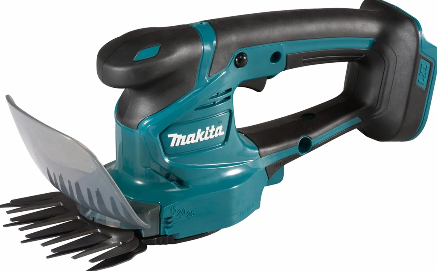 Makita DUM111ZX 18V litowo-jonowe LXT 110 mm nożyce do trawy w komplecie z nasadką trymera, baterie i ładowarka nie są dołączone