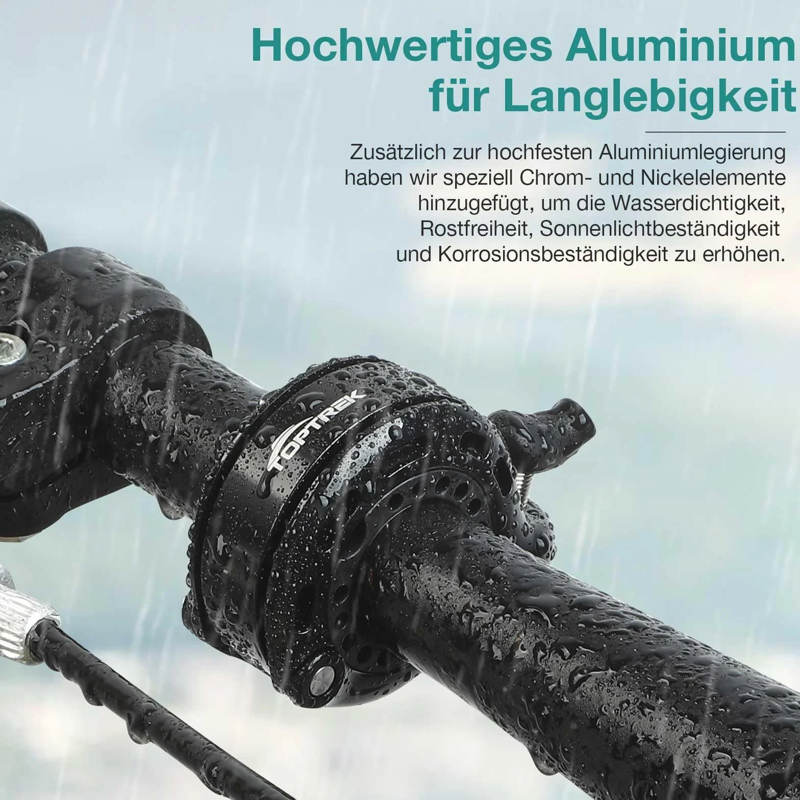 toptrek Dzwonek rowerowy 110 dB ze stopu aluminium 22,2-31,8 mm do MTB e-bike