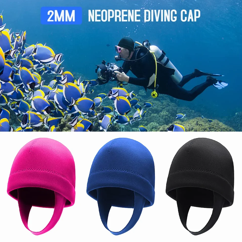 2 mm neoprenowy czepek do snorkelingu, ochrona, ciepła maska do nurkowania, kombinezon neoprenowy, czapka beanie do snorkelingu, pływania, surfowania, pływania kajakiem