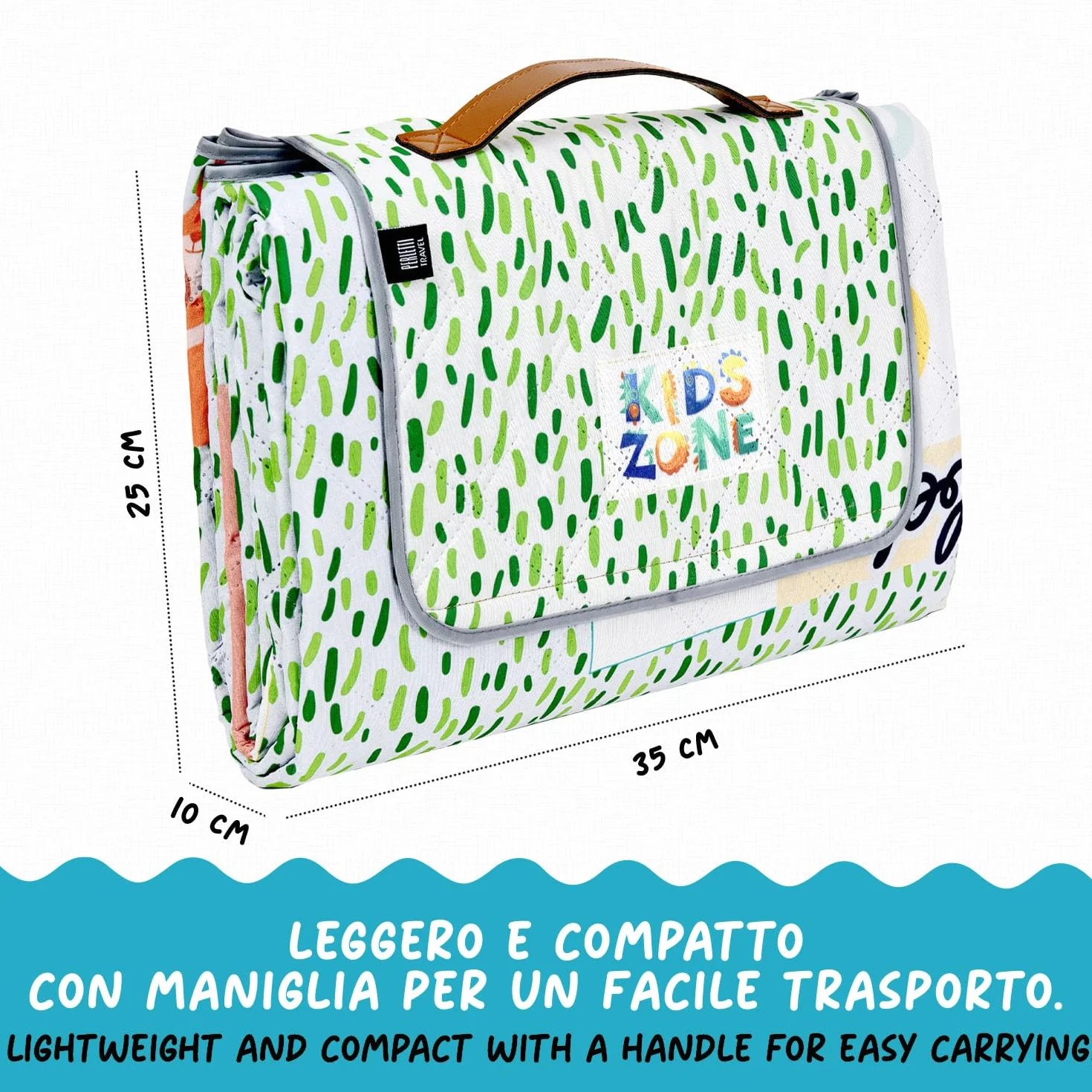 Wodoodporny Koc Piknikowy dla Dzieci 150x150 - Duży Ręcznik na Piknik Plaża Ogród Góra Park Dziecko Dziewczyna - Przenośny i Składany Grający Kempingowy Dywan (Globus, 200x200)