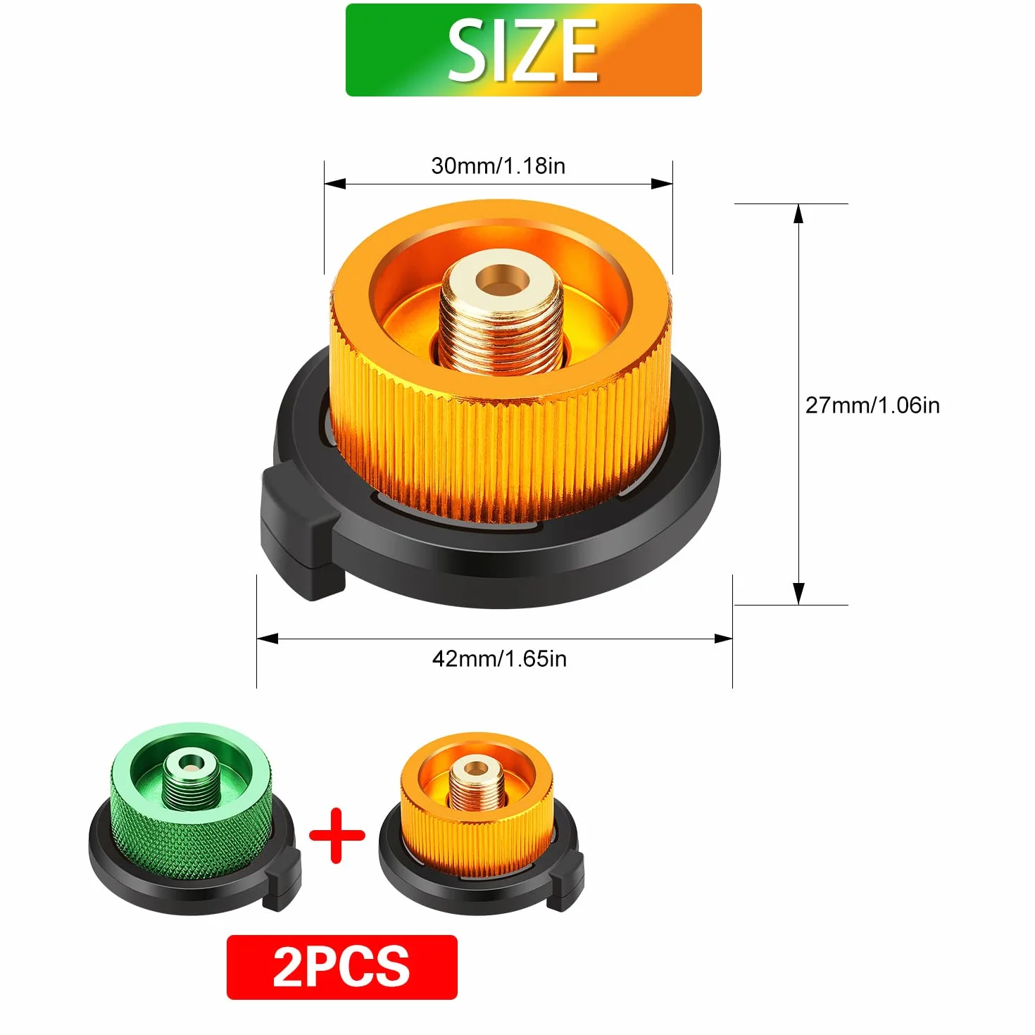 Adapter do kartuszy gazowych, 2 sztuki, adapter do kartuszy gazowych, zestaw adapterów do kuchenki kempingowej, palnika, przyłącza do kuchenki