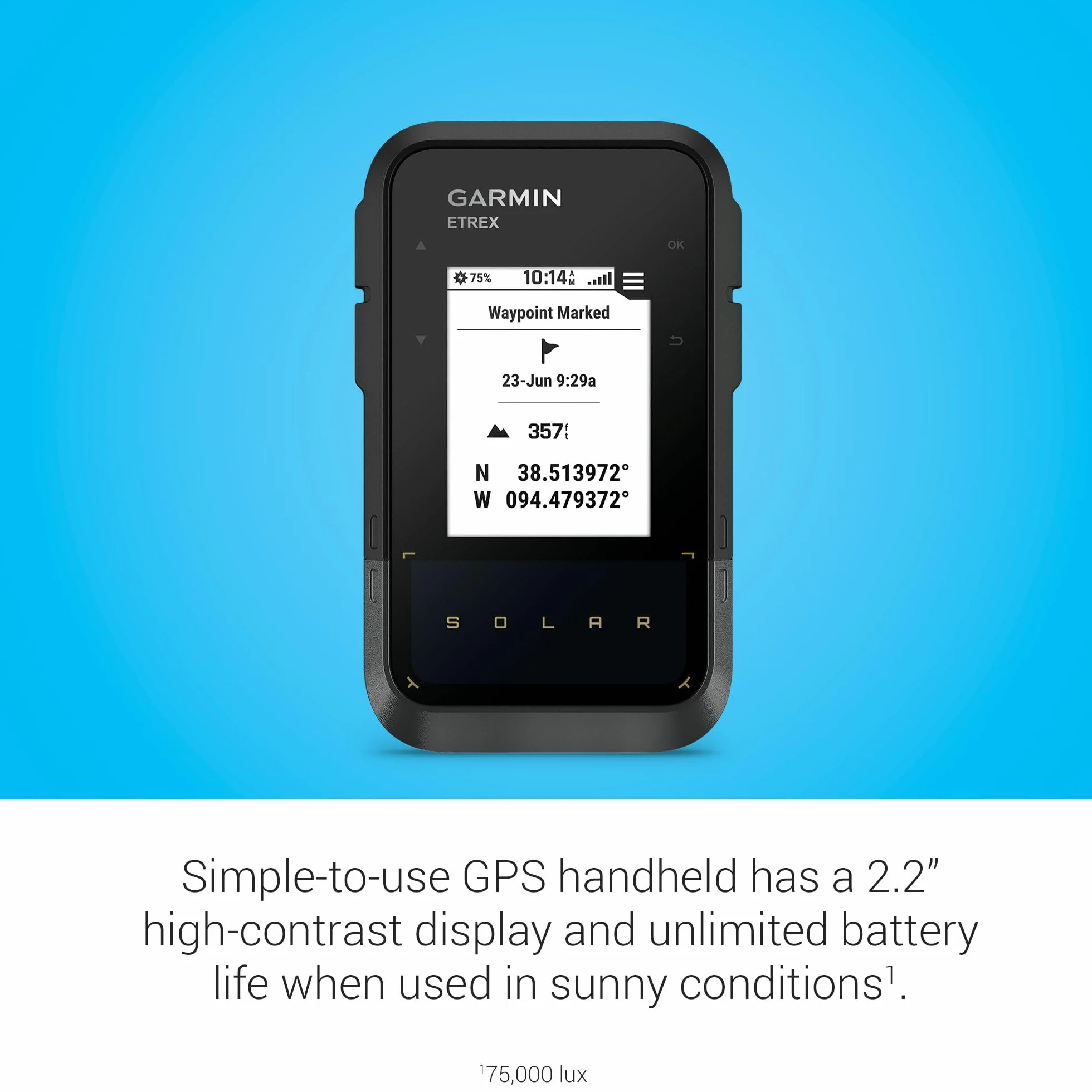 Garmin eTrex Solar Ręczna Nawigacja GPS