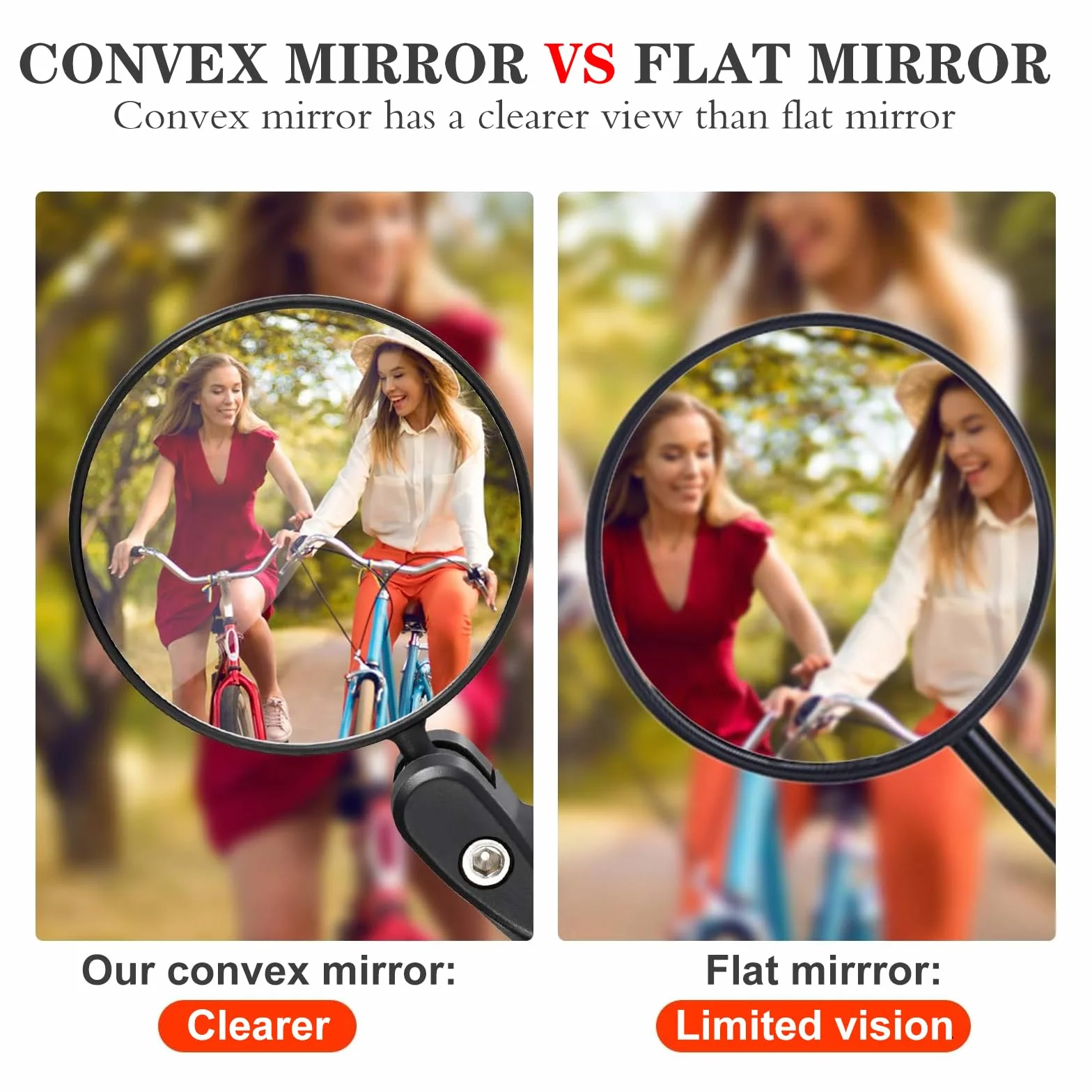 1 szt. Lusterko rowerowe Vintoney do kierownicy, lusterko wsteczne rowerowe obrotowe o 360°, szerokokątne wypukłe lusterko rowerowe, bezpieczne lusterko końcowe do roweru szosowego i codziennej jazdy