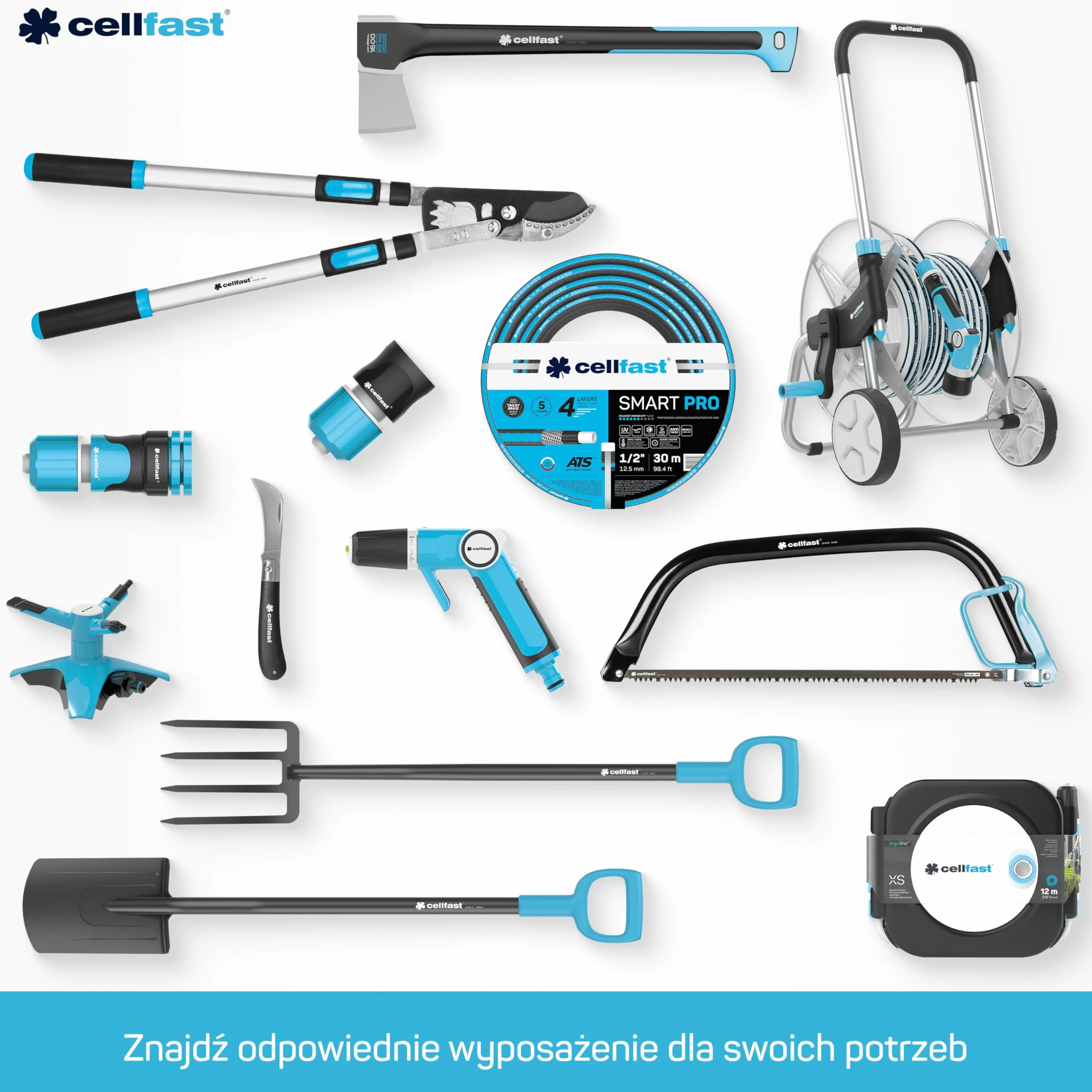 CELLFAST Zraszacz Pistoletowy Zraszacz Ogrodowy Do Trawnika Kwiatów Roślin System Safetouch Hydron Ideal