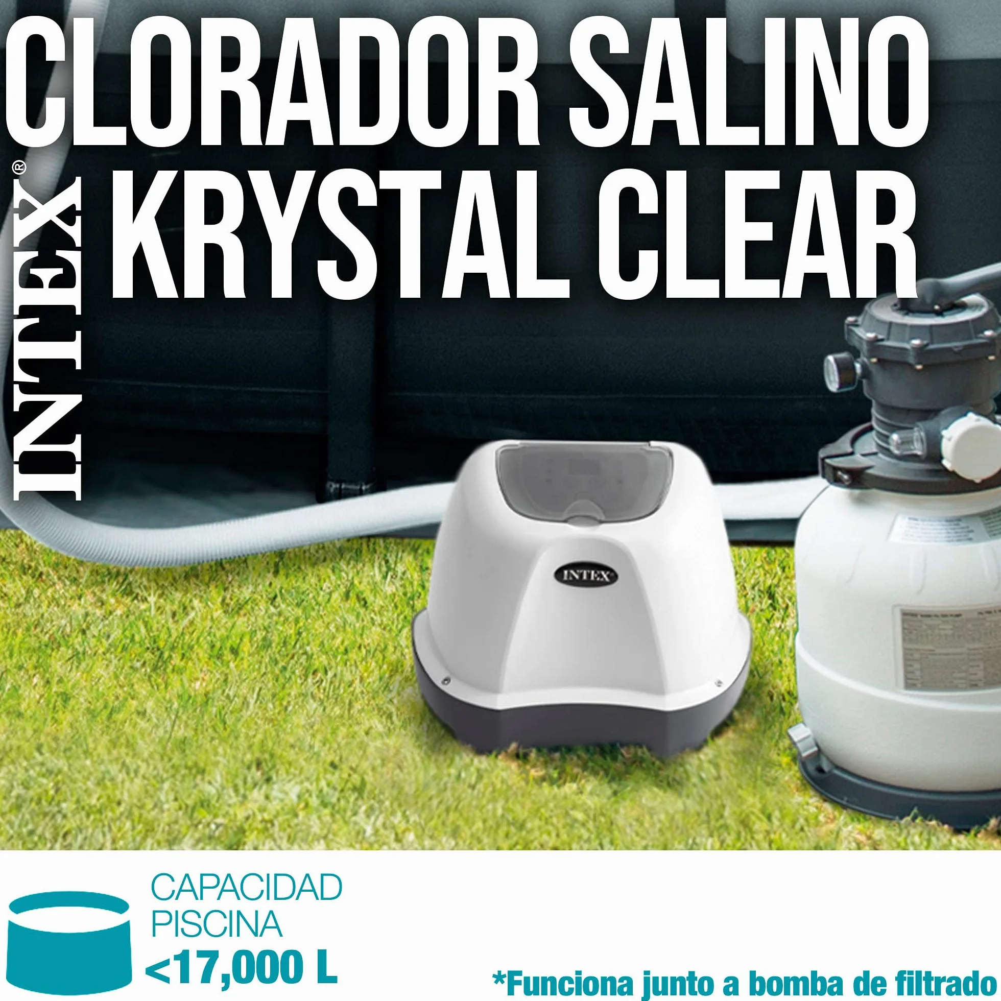 Intex System Słonej Wody, Szary/Biały, 230 V