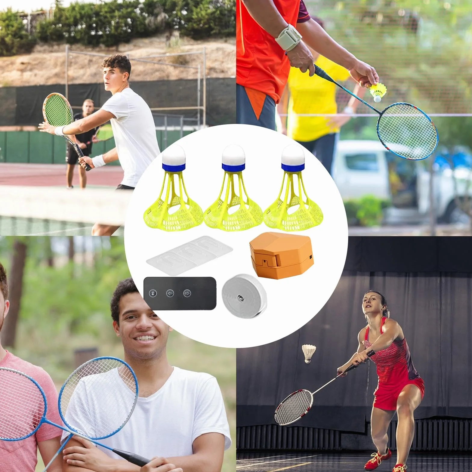 Indoor Badminton Rebound Trainer | Zestaw do ?wicze? badmintona ?wie?ym powietrzu, elastyczny sznurek do badmintona, trena?er lotki do badmintona, trening odbicia badmintona