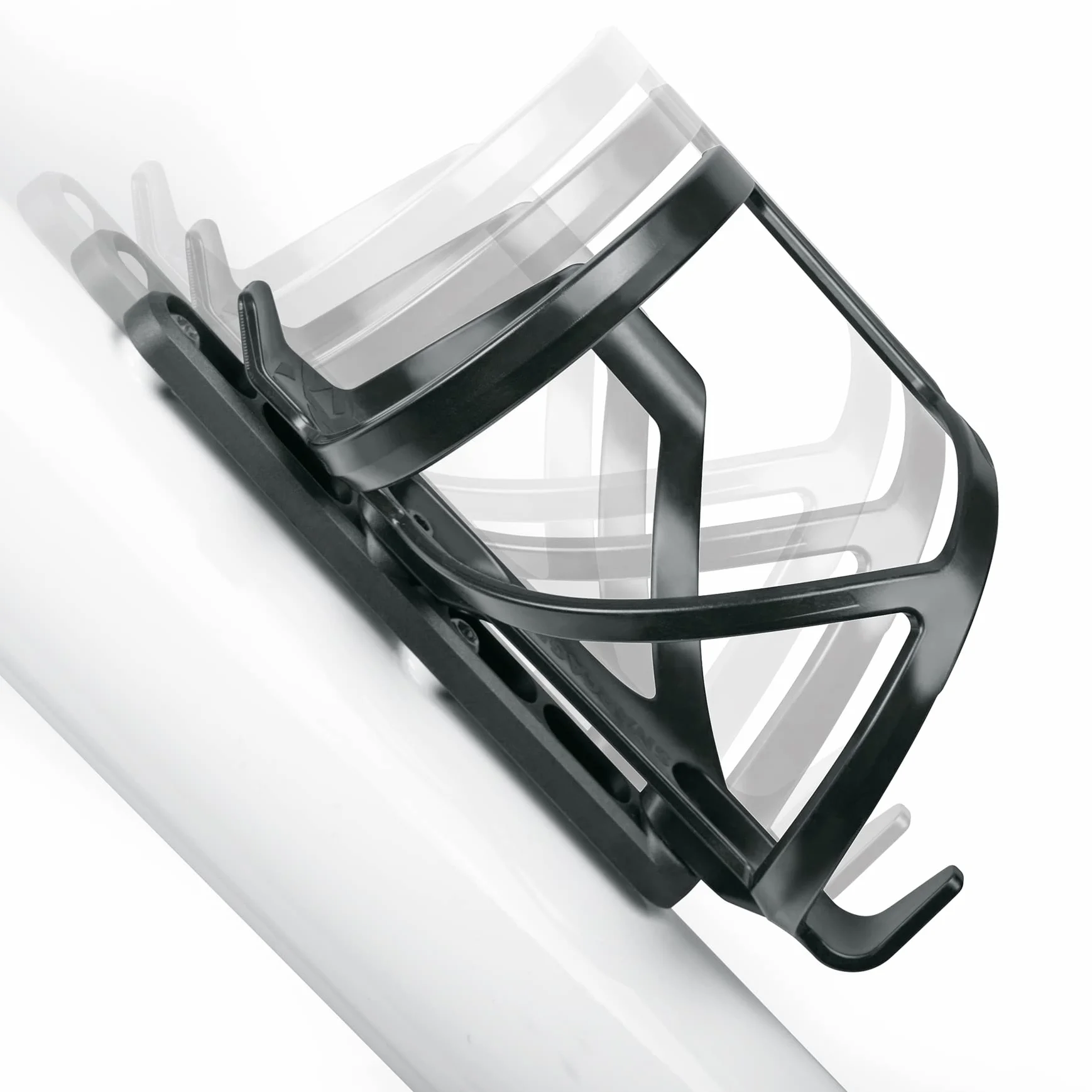 SKS GERMANY CAGE SHIFTER adapter do klatki na butelki (adapter rowerowy do małych geometrii ramy, do przesuwania otworów w klatce na butelki, płaska i niepozorna konstrukcja, poliwęglan).