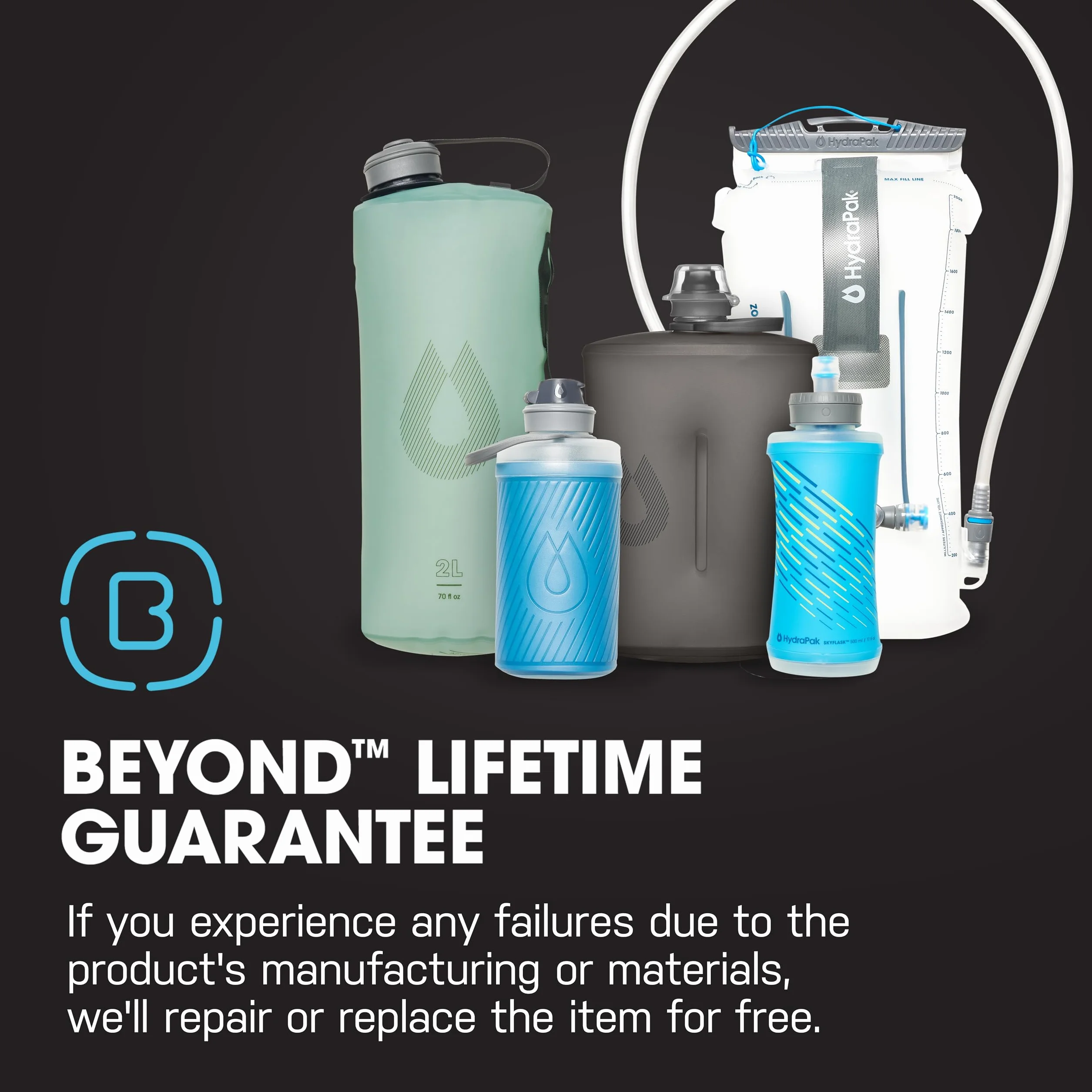 HydraPak FLUX 1,5 L Składana butelka na wodę turystyczna z zestawem filtrów