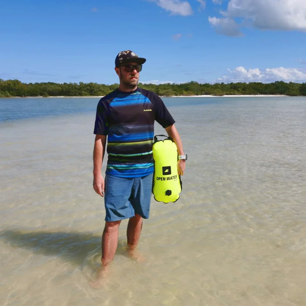 OPENWATER dmuchana bojka asekuracyjna żółto zielona neon