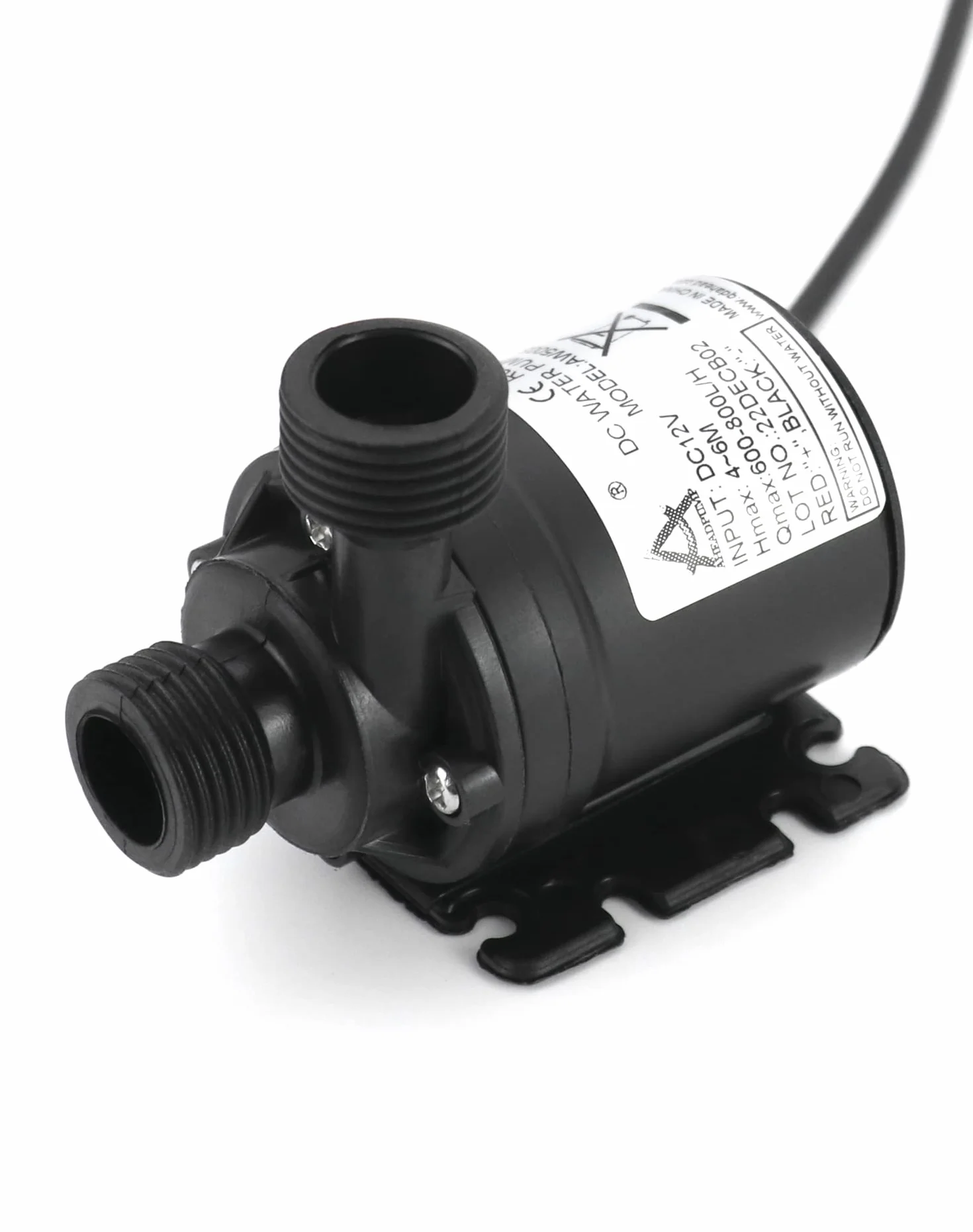 QWORK® DC 12V pompa wodna 800L/H 5M, bezszczotkowa zatapialna pompa wodna, do basenu fontannowego system obiegu słonecznego system obiegu wody