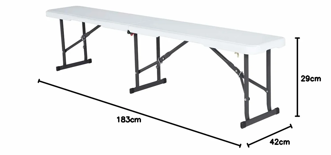 LIFETIME 80305 ławka składana 1,83 m, biała, 9,8 cm x 96 cm x 30,5 cm