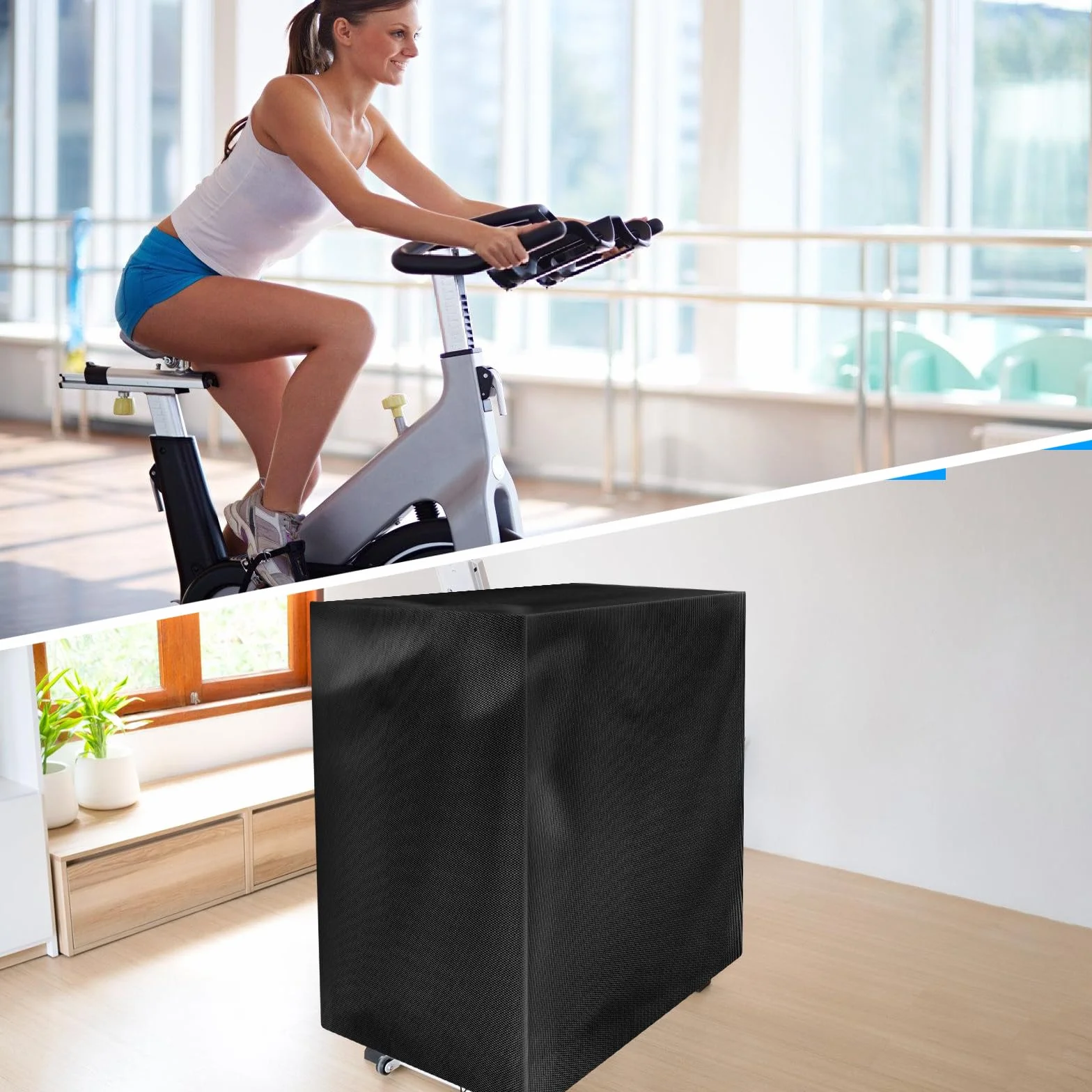 Pokrowiec na rower treningowy wodoszczelny 123 x 58 x 113/142 cm