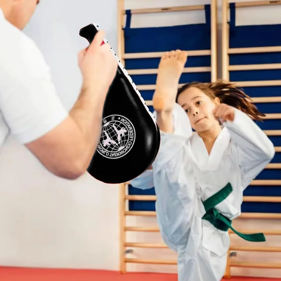 TMRBBesty Taekwondo Kick Pad, podwójne uderzenie Taekwondo, podkładka do rozbijania karate, dwuwarstwowa konstrukcja, czarna, gąbka