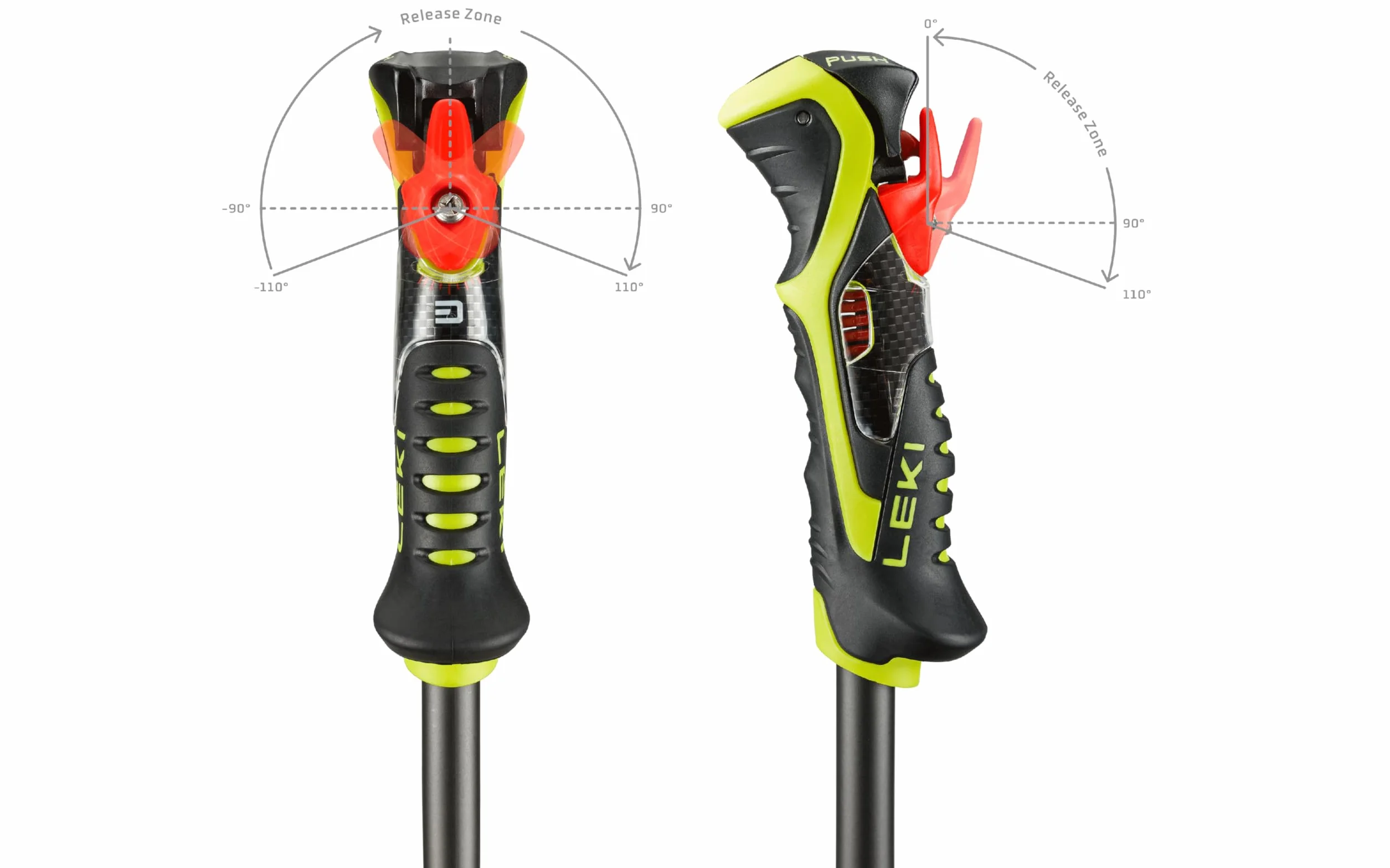 LEKI Airfoil 3D / 14 mm - White/Yellow - kijki narciarskie unisex z Trigger 3D