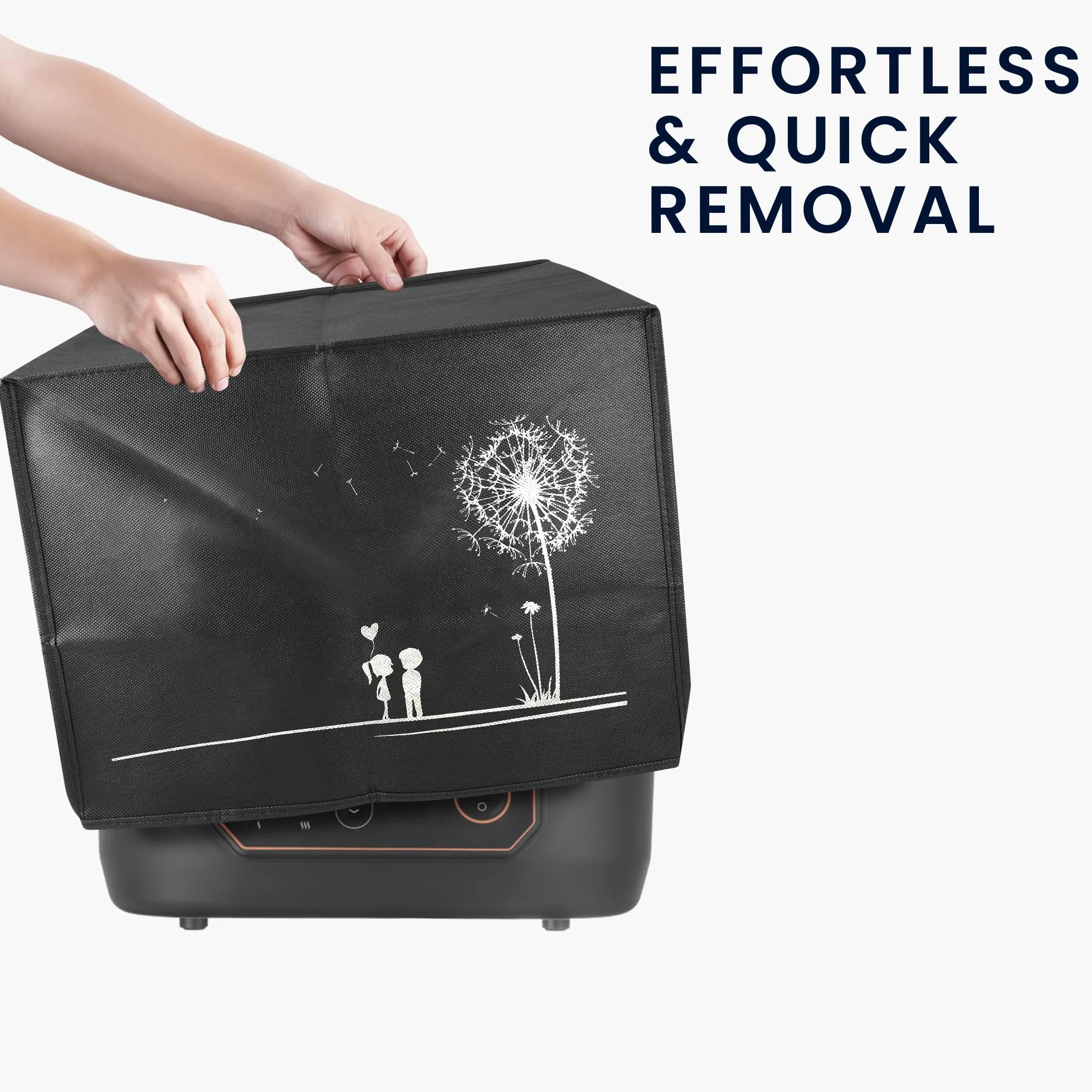 kwmobile Etui kompatybilne z Russell Hobbs SatisFry pokrowiec ochronny - frytkownica na gorące powietrze - w kolorze białym i czarnym dmuchawiec, miłość