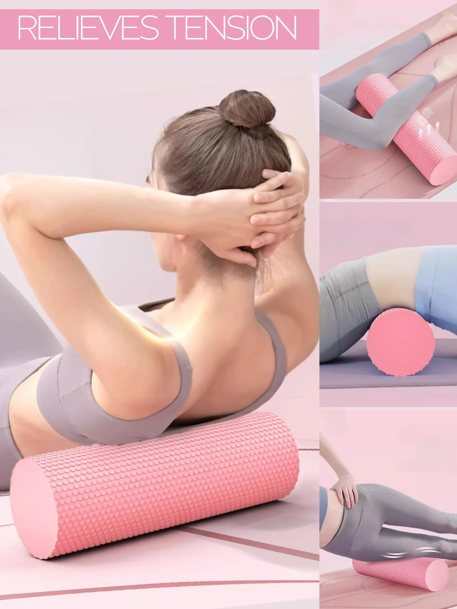 Wałek Piankowy do Masażu Mięśni 45x15cm Foam Roller Cylinder