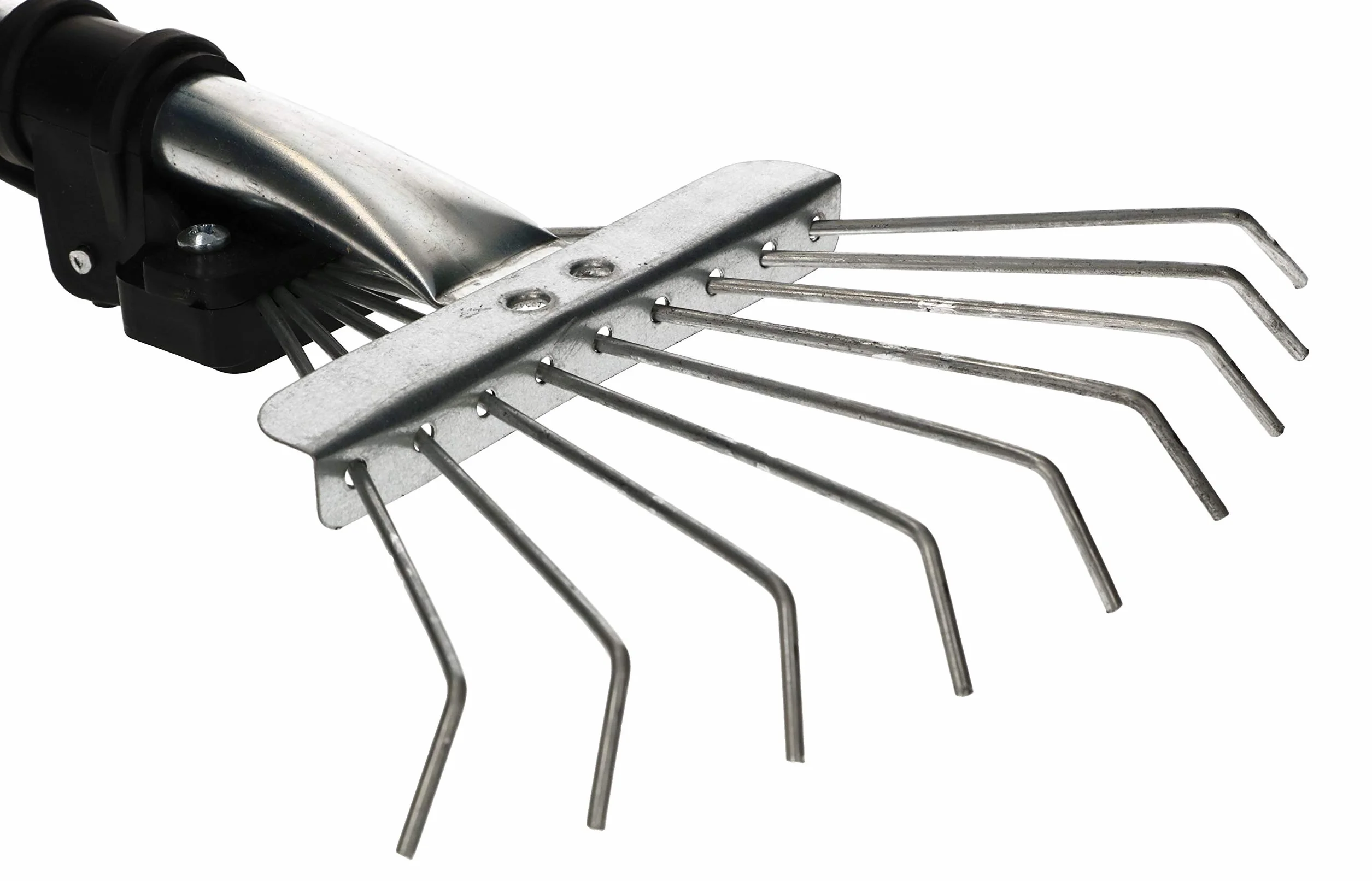 KOTARBAU® Grabki Wachlarzowe Regulowane - 20 cm - Mini Grabie - Małe Grabki Do Rabat - 9 Zębów - Metalowe - Srebrne - Aluminiowy Trzonek Teleskopowy - 2,5-10 cm