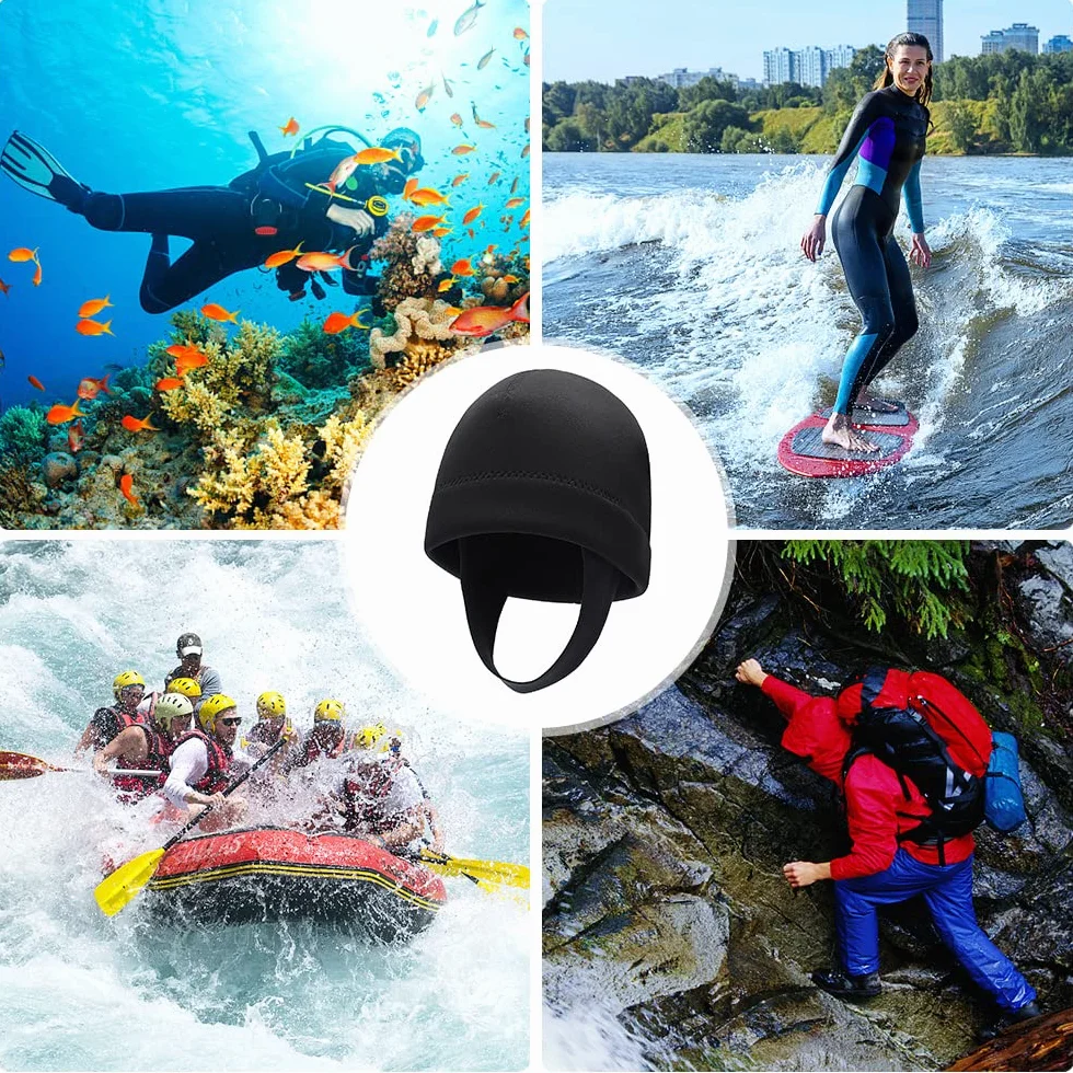 2 mm neoprenowy czepek do snorkelingu, ochrona, ciepła maska do nurkowania, kombinezon neoprenowy, czapka beanie do snorkelingu, pływania, surfowania, pływania kajakiem