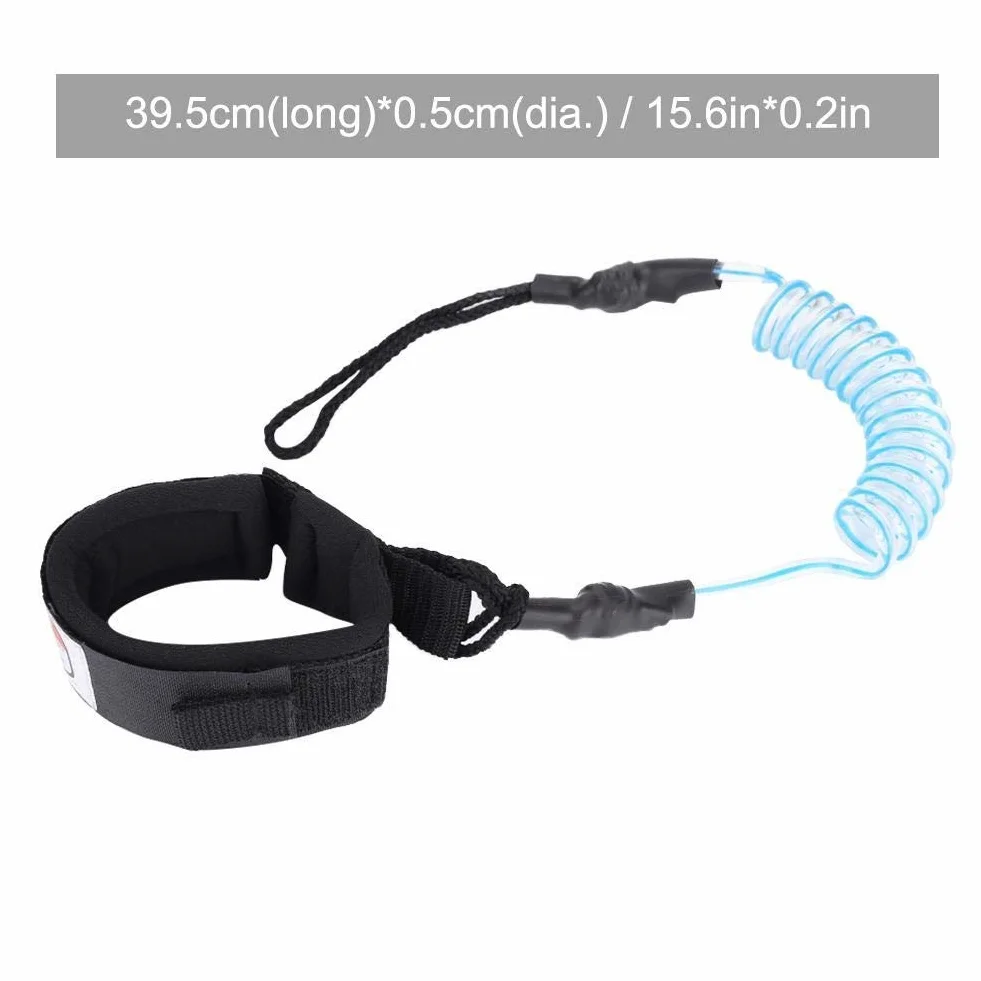 Leash do deski surfingowej SUP 5 mm zwijany spiralny niebieski
