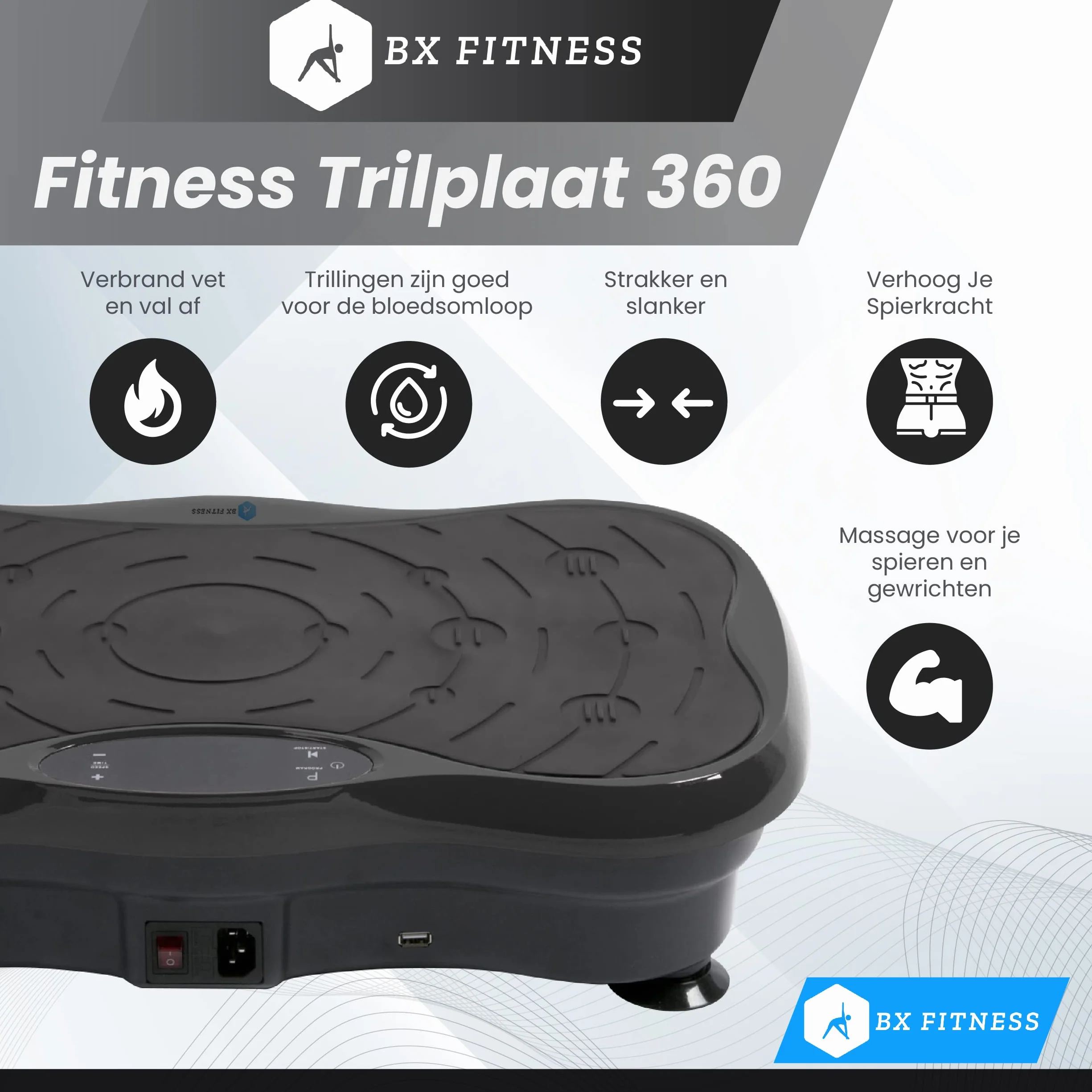 Fitness Body Platforma wibracyjna 360 czarna