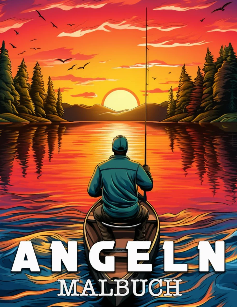 Malbuch Angeln: 50 wunderschöne Illustrationen von fesselnden Angelszenen zum Stressabbau und zur Entspannung