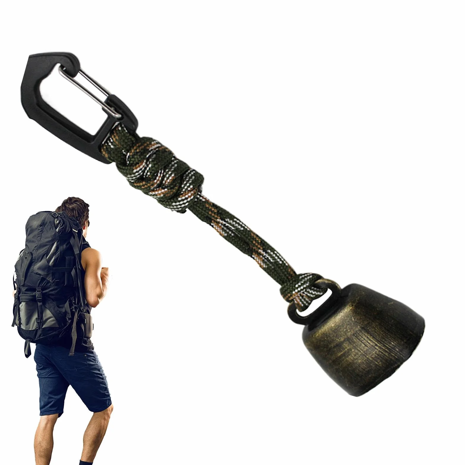 Dzwonek survivalowy na zewnątrz, mały dzwonek niedźwiedzia z tłumikiem