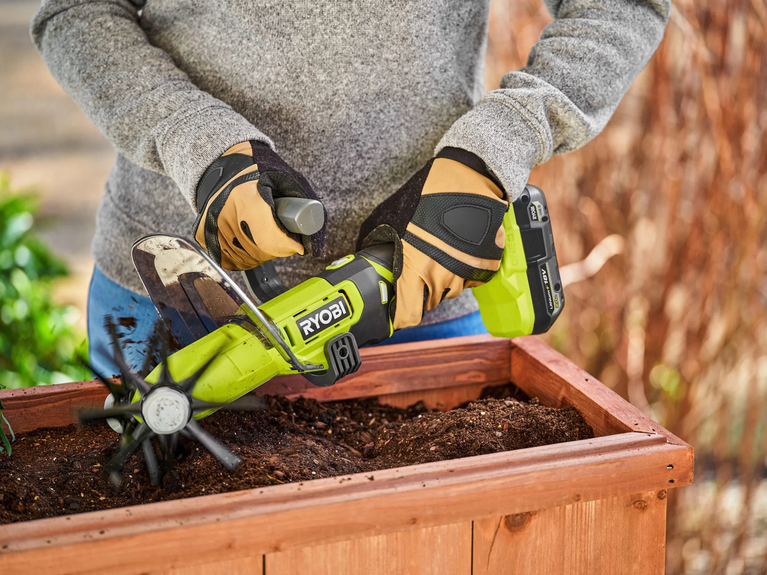 Ryobi Ry18Hca-0 Kultywator Bezprzewodowy, Hyper Green, 3 Prędkości