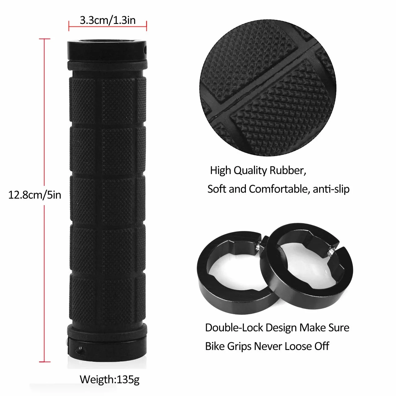 PLATT Uchwyty rowerowe antypoślizgowe gumowe ergonomiczne MTB