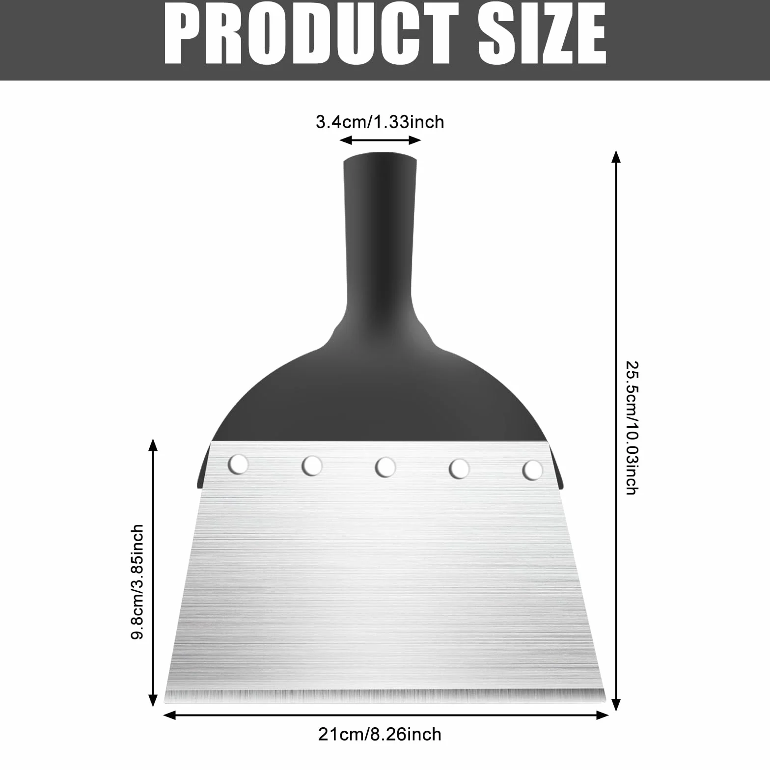 GBKDQQ wielofunkcyjna szufla ogrodowa i łopatka do czyszczenia trawnika, 21 cm, metalowa