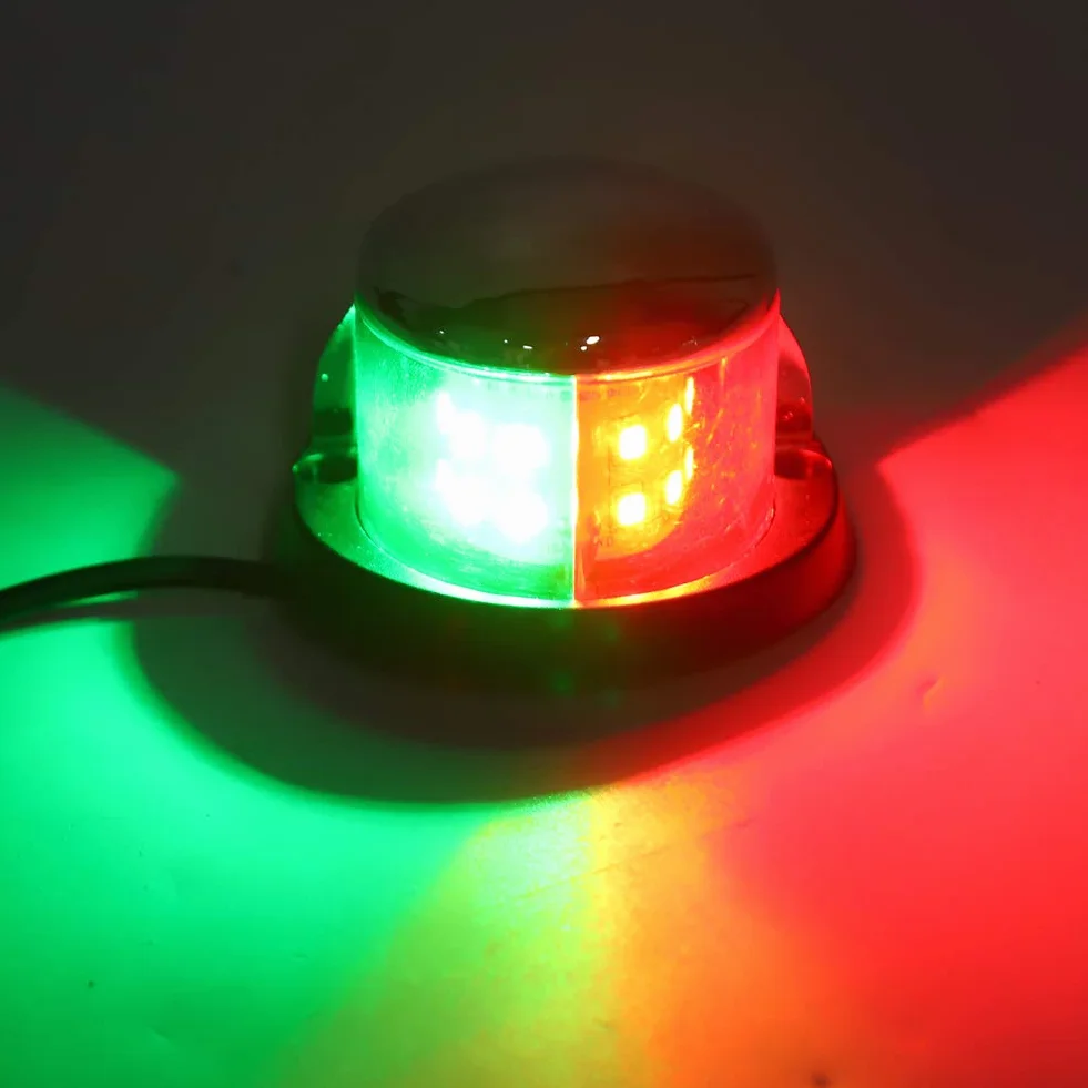 Led Światło Nawigacyjne dla łodzi, Lampka Sygnalizacyjna Jachtu Czerwony Zielony Oświetlenie Dziobu Morskiego 35 Stóp Wysoka widoczność Nocny Rejs Sprzęt Bezpieczeństwa