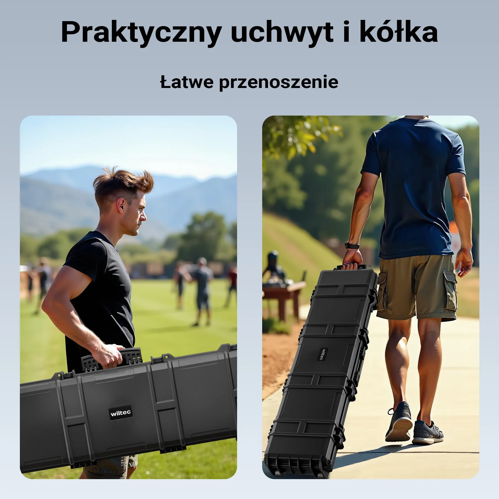 Wiltec Futerał na broń walizka z uchwytem i pianką do bezpiecznego transportu, o nośności 100 kg