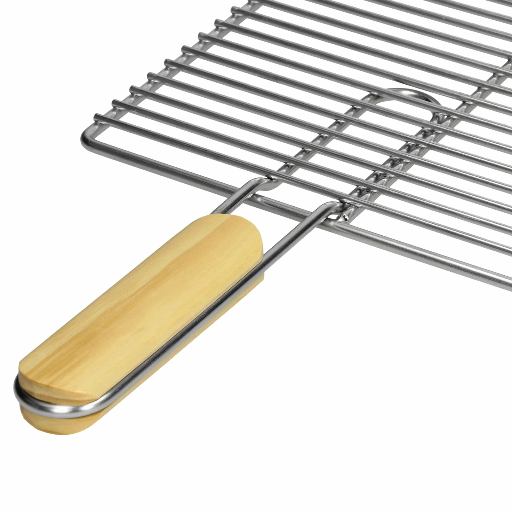 ECD Germany Prostokatny grill ze stali nierdzewnej z wyjmowanymi uchwytami 67 x 40 cm - solidny i odporny na rdze - do kominka grillowego Buschbeck - grill gazowy - kosze na ognisko - akcesoria do