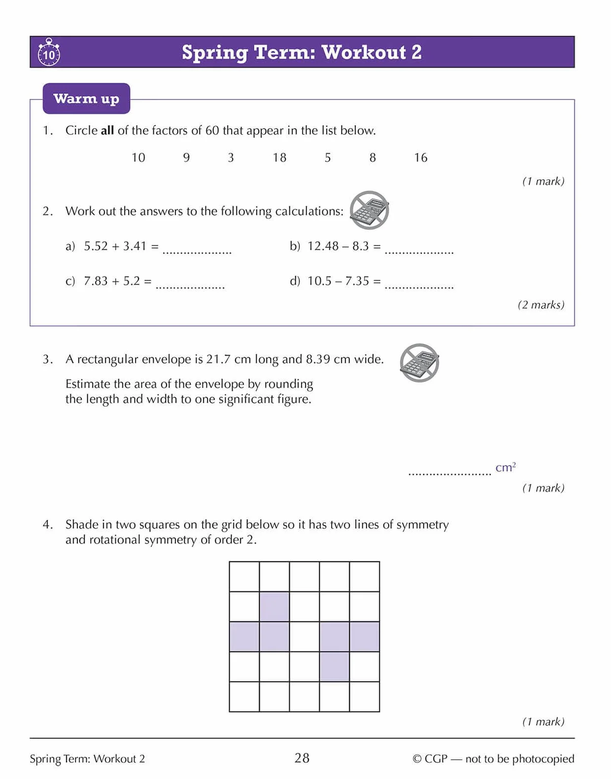 KS3 Year 8 Maths 10-Minute Weekly Workouts