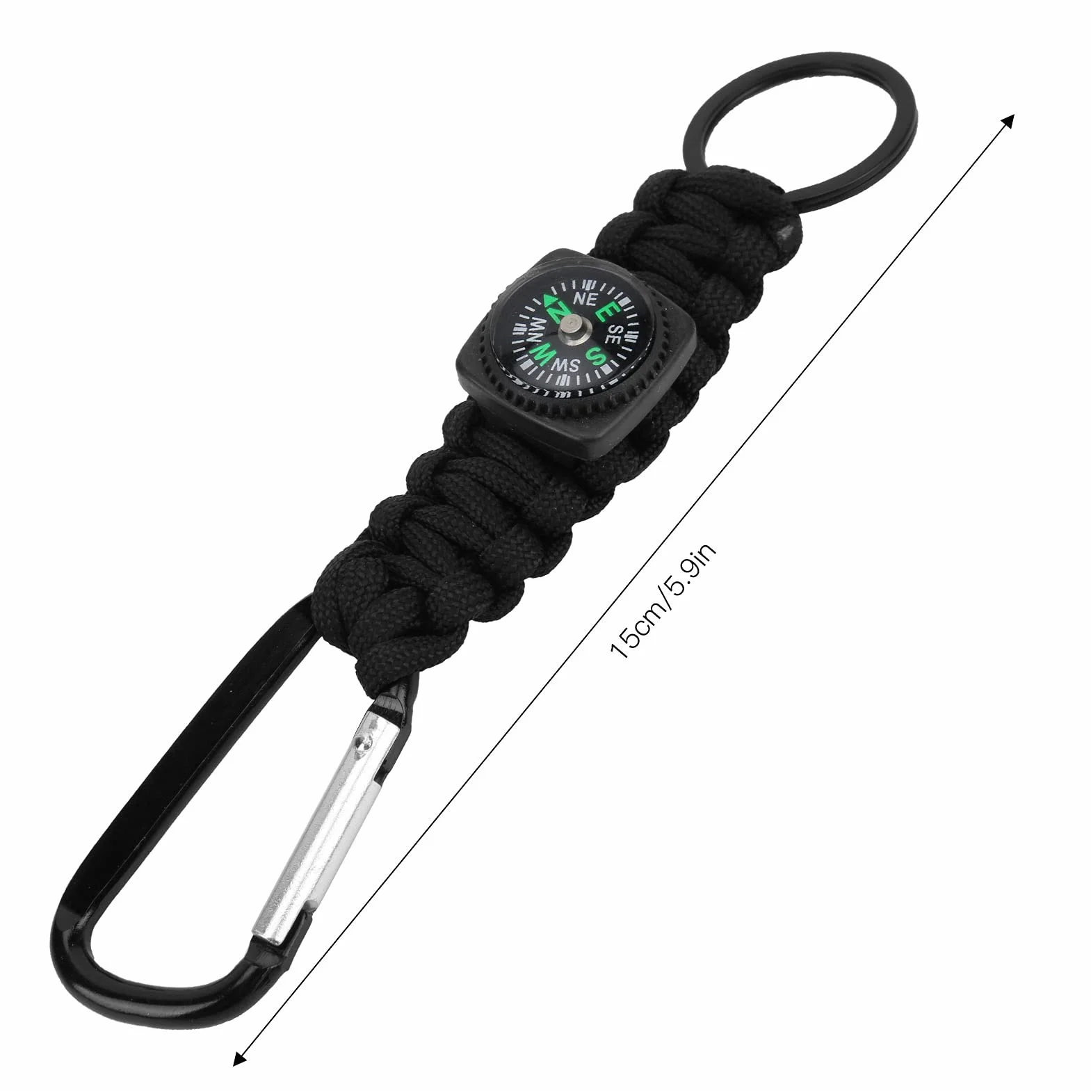 Bransoletka Paracord z Kompasem 7-rdzeniowy Brelok z Karabińczykiem