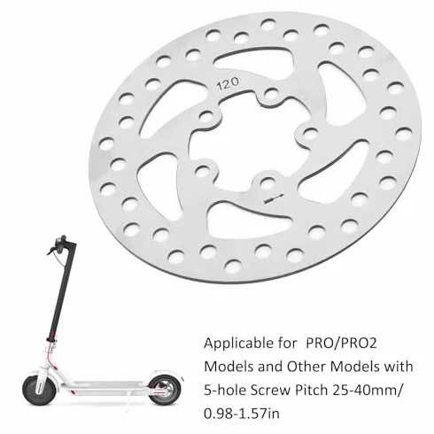 Tarcza Hamulcowa E-skuter, 120 Mm 5 Otworów Tarcza Hamulcowa ze Stali Nierdzewnej do Skutera Elektrycznego M365/PRO/PRO2