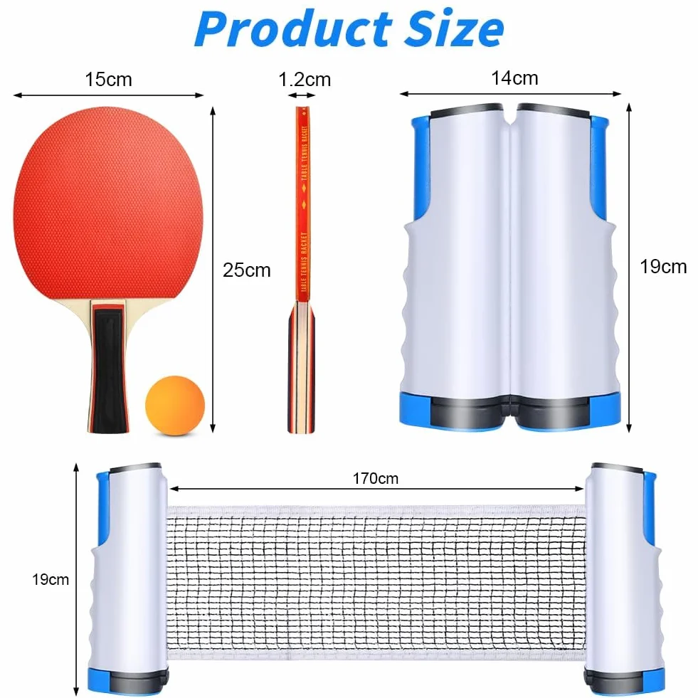Flintronic Zestaw do tenisa stołowego, 2 rakietki + 3 piłki z torbą