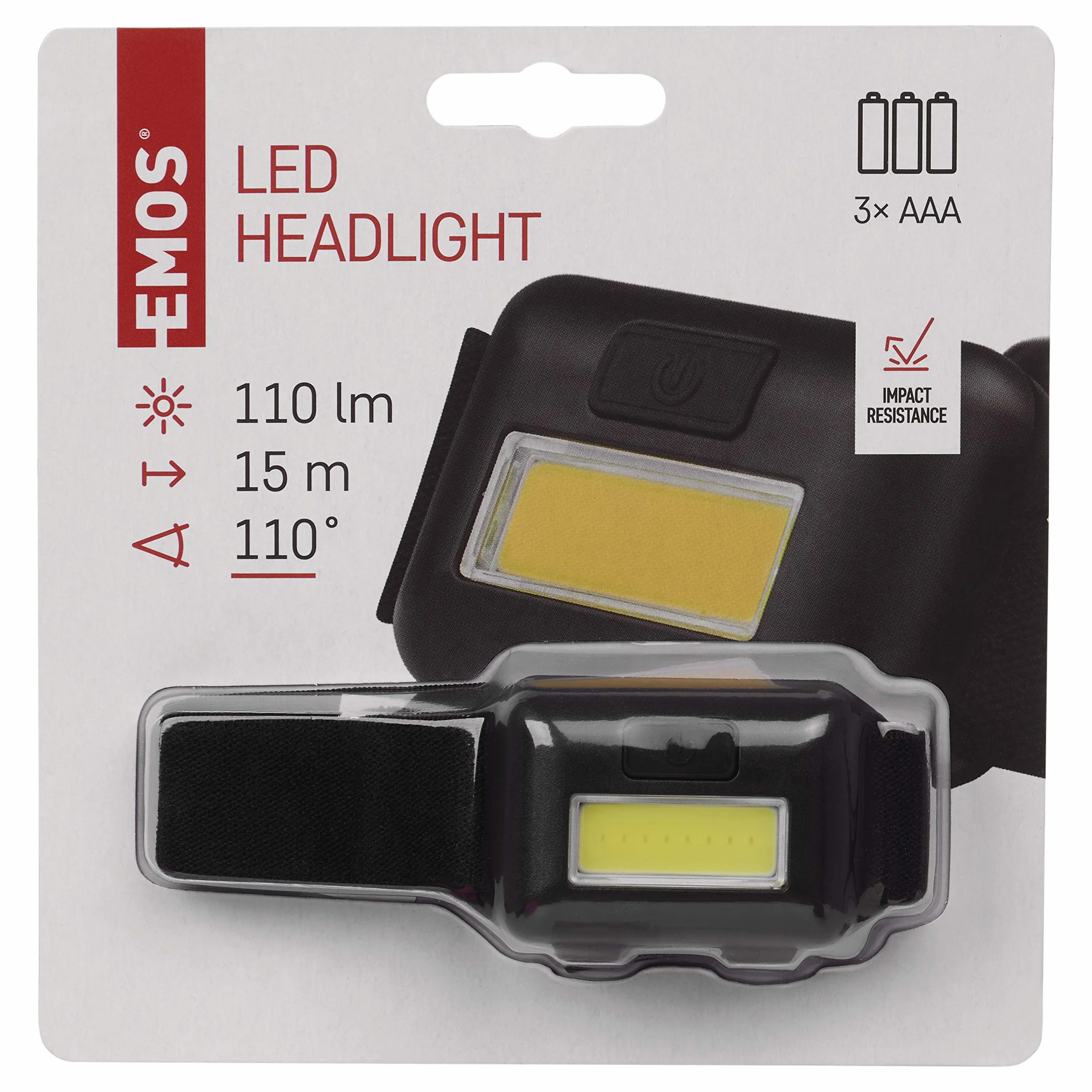 EMOS Mini latarka czołowa dla dzieci COB LED 110 lm 3 tryby świateł odporna na uderzenia