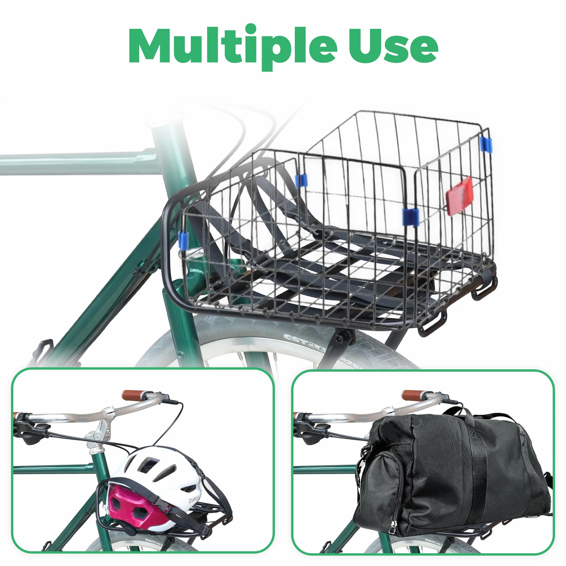 ZUKKA Bagażnik rowerowy z przodu, maksymalne obciążenie 15 kg, stop aluminium, nadaje się do rowerów 24-29", 700C, do rowerów górskich, wyścigowych