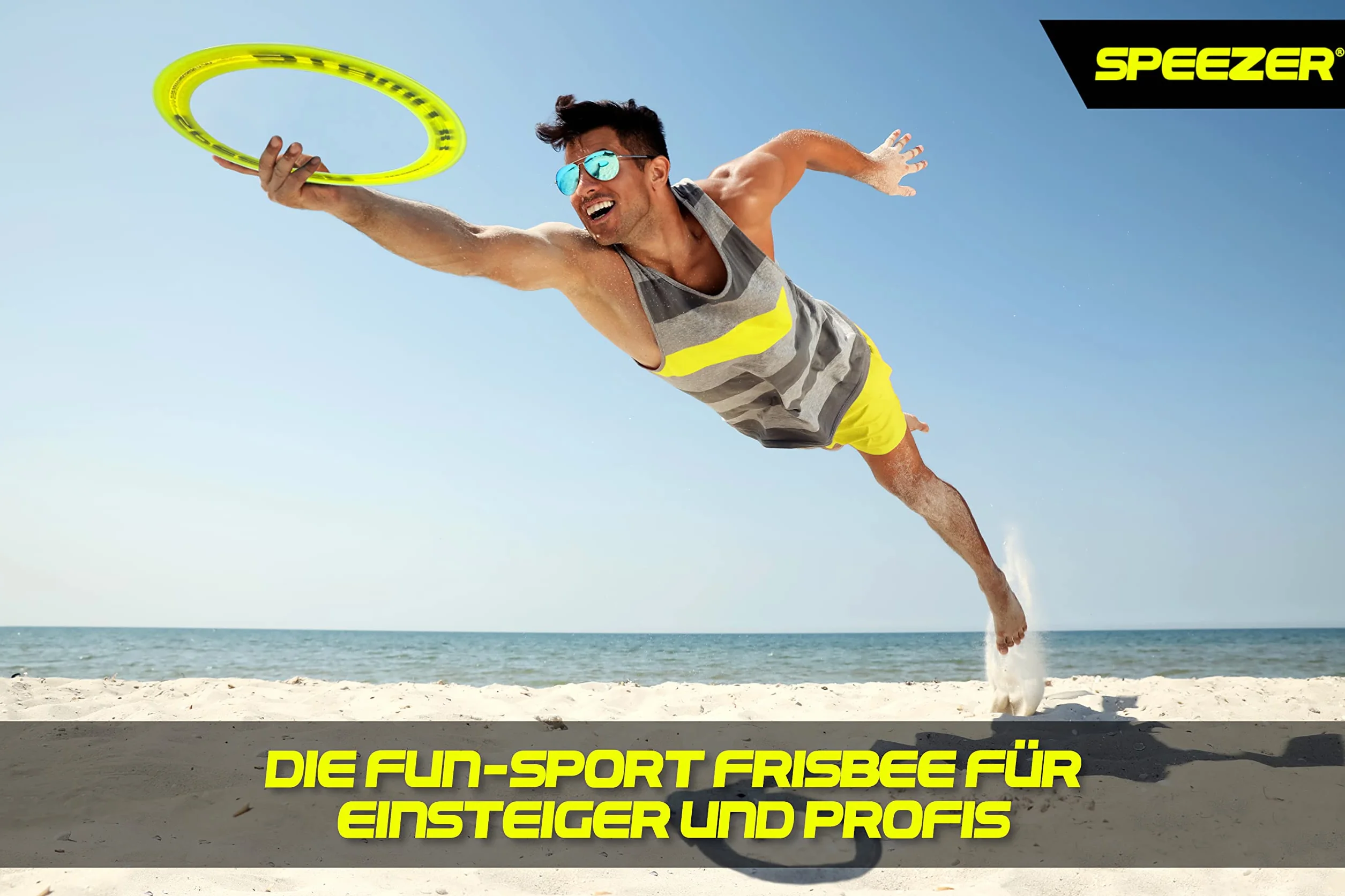 SPEEZER® Ultimate Frisbee Ring 33 cm neonowo-żółty krążek do rzucania 400 m