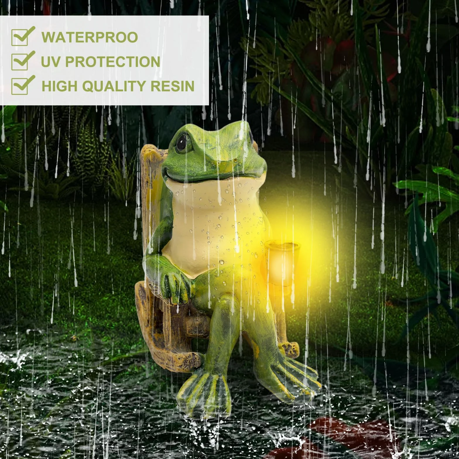 HENGBIRD Dekoracyjna żaba, zwierzęta solarne do ogrodu, z diodami LED, dekoracja solarna ogrodowy