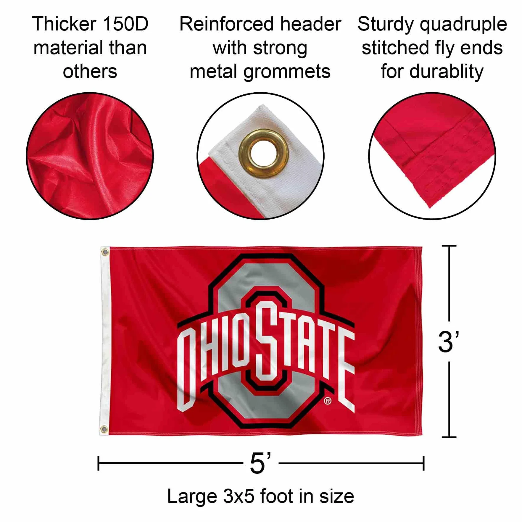 Flaga stanu Ohio OSU Buckeye flaga