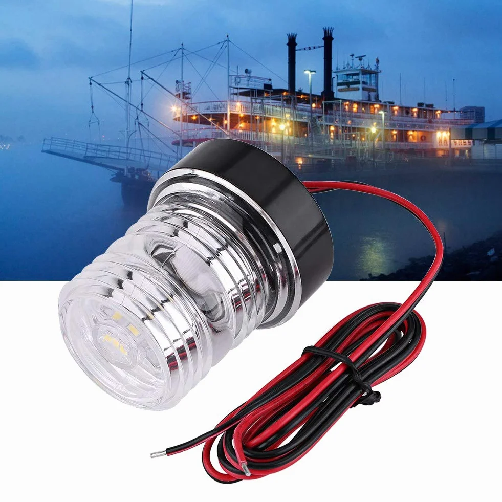 12 V białe światło LED kotwica jacht nawigacja ze wszystkimi okrągłymi 360° białe światło LED kotwica o klasie wodoszczelności IP65,Części zamienne do łodzi,jachtów