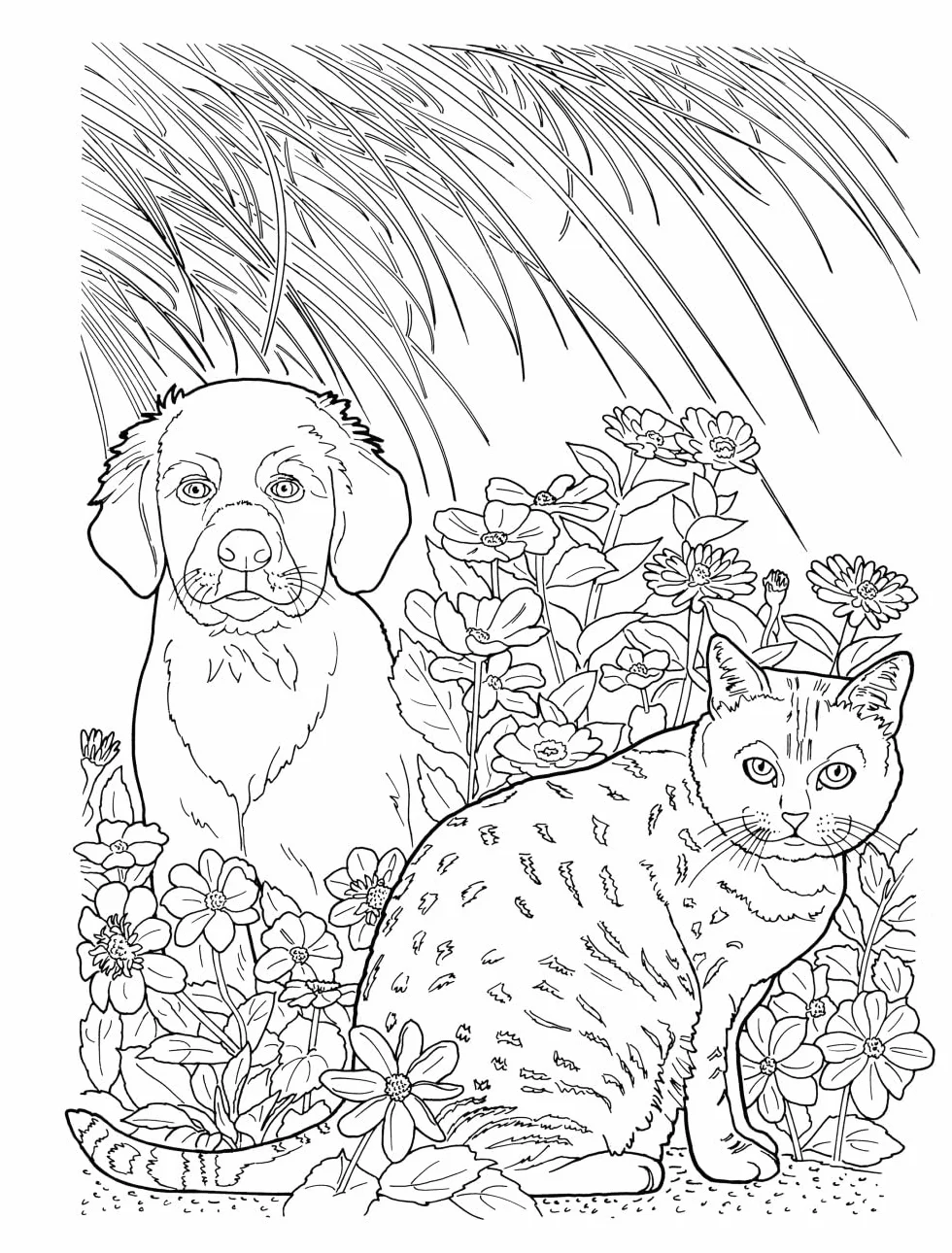 Creative Haven Lovable Cats and Dogs Coloring Book
