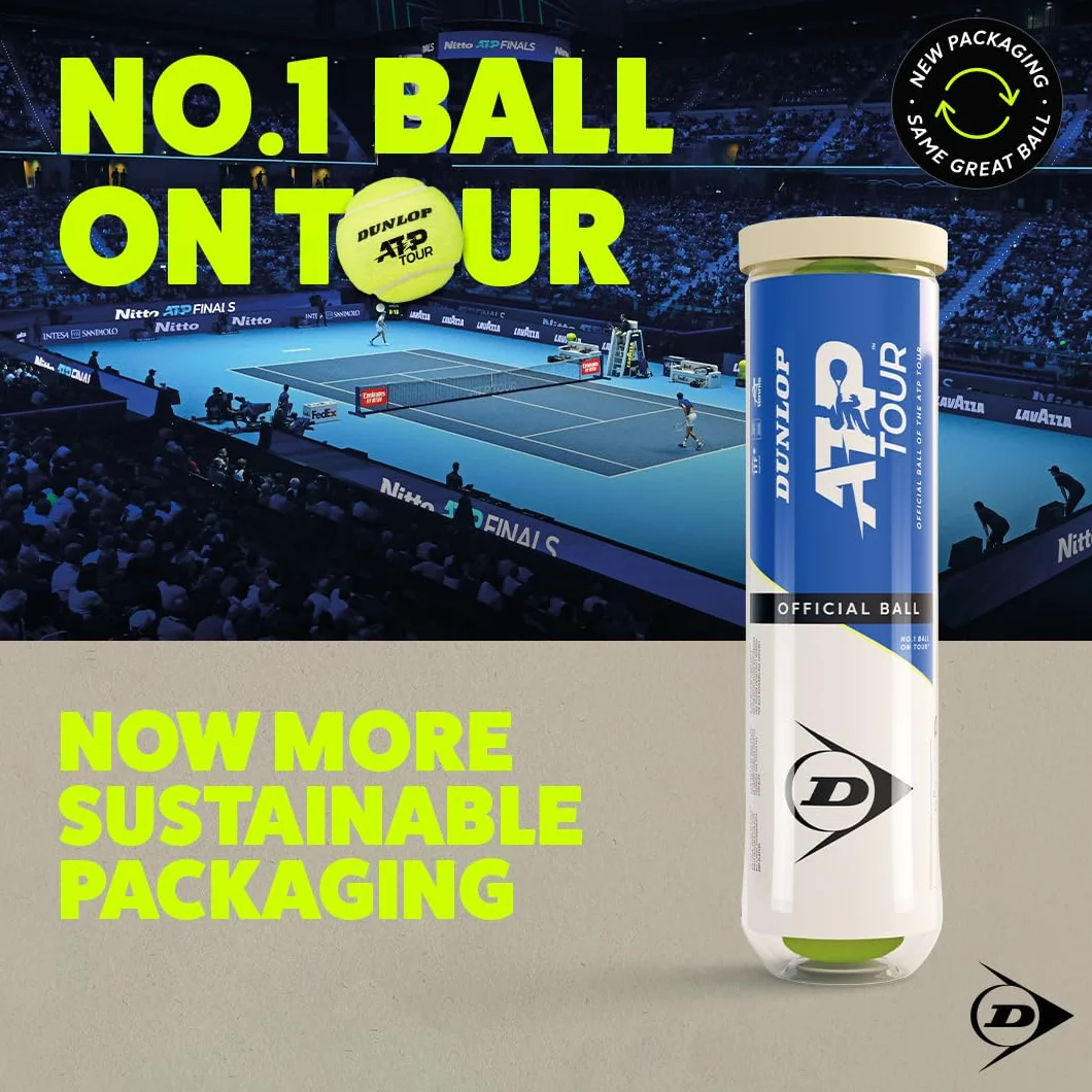 Dunlop ATP Tour 4 piłki tenisowe żółte