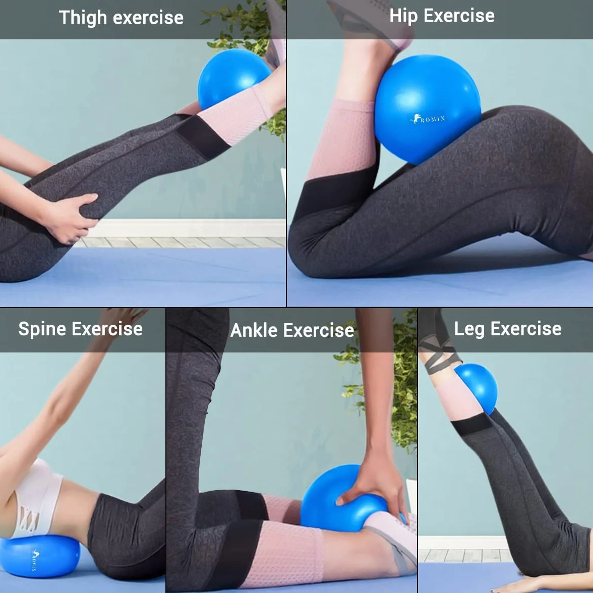ROMIX Piłka do Pilatesu, 23cm Antypoślizgowa Piłka Gimnastyczna dla Fitness Stabilność, Anti-Burst Piłki Ćwiczeń do Jogi Barre Domu Siłownię Biura