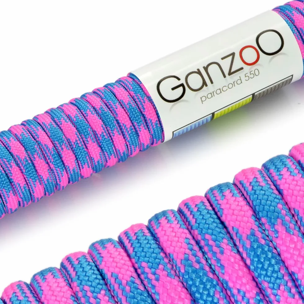 Paracord 550 linka nylonowa/poliestrowa o długości 30 m, z 7 rdzeniowymi pasmami do bransoletek, linek, naszyjników, linka o grubości 4 mm, linka wielofunkcyjna, linka survivalowa, obciążenie do 250 kg