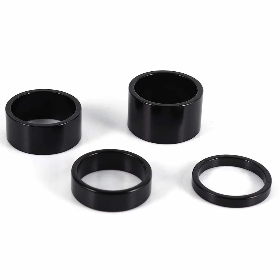 4 szt. Zestaw słuchawkowy do roweru, podkładka do widelca przedniego ze stopu aluminium, 5 mm, 10 mm, 15 mm, 20 mm, do roweru górskiego, szosowego (niebieski)